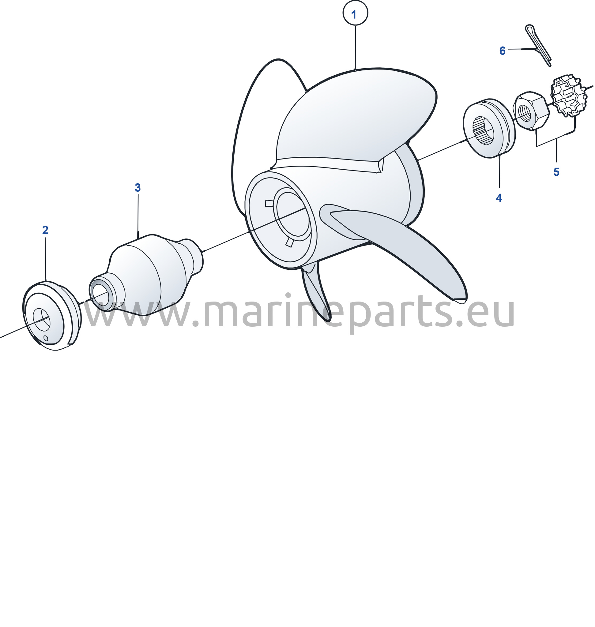 Propeller, 4 bladig aluminium