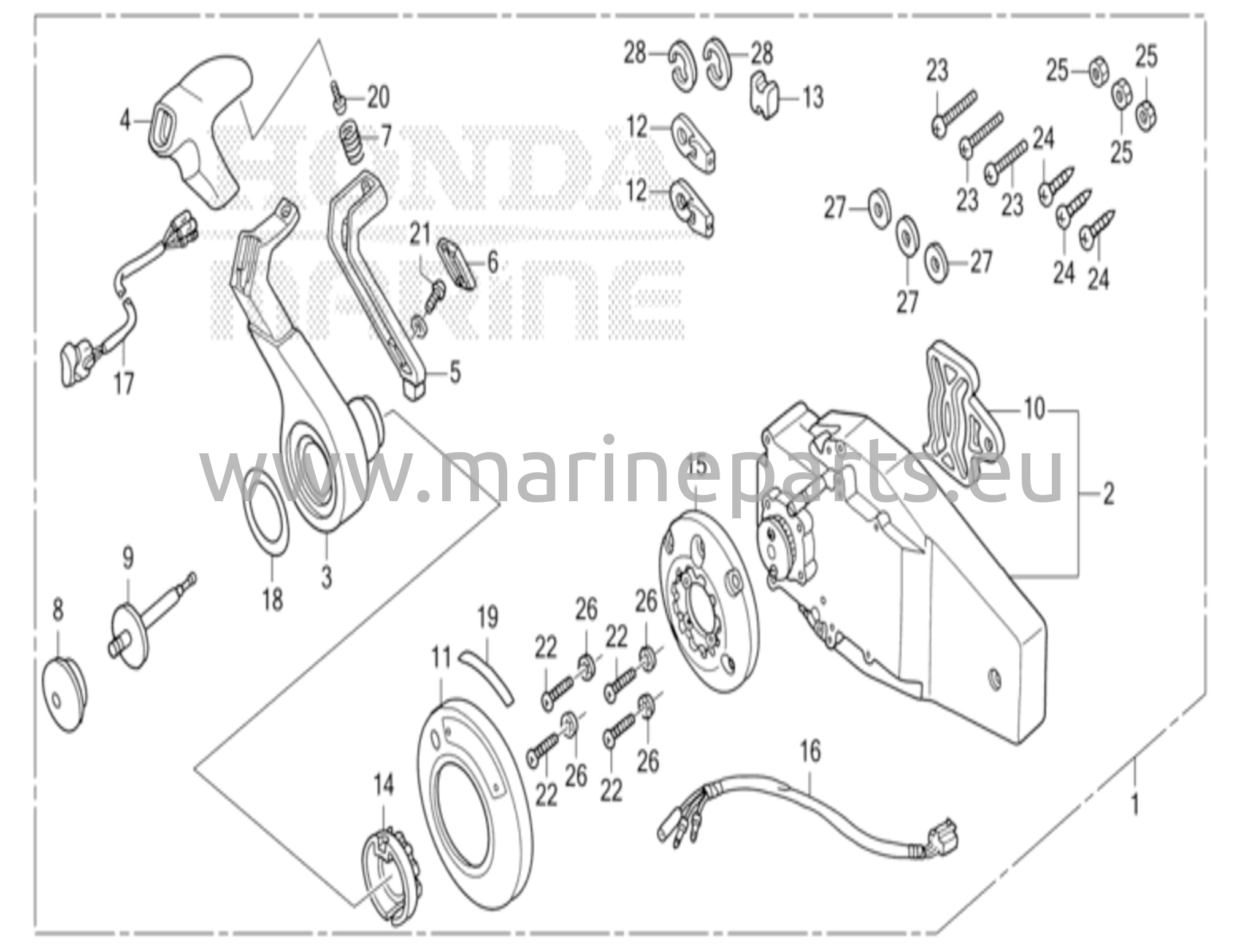 Kaukosäädin (upotettava tyyppi) (oikea)