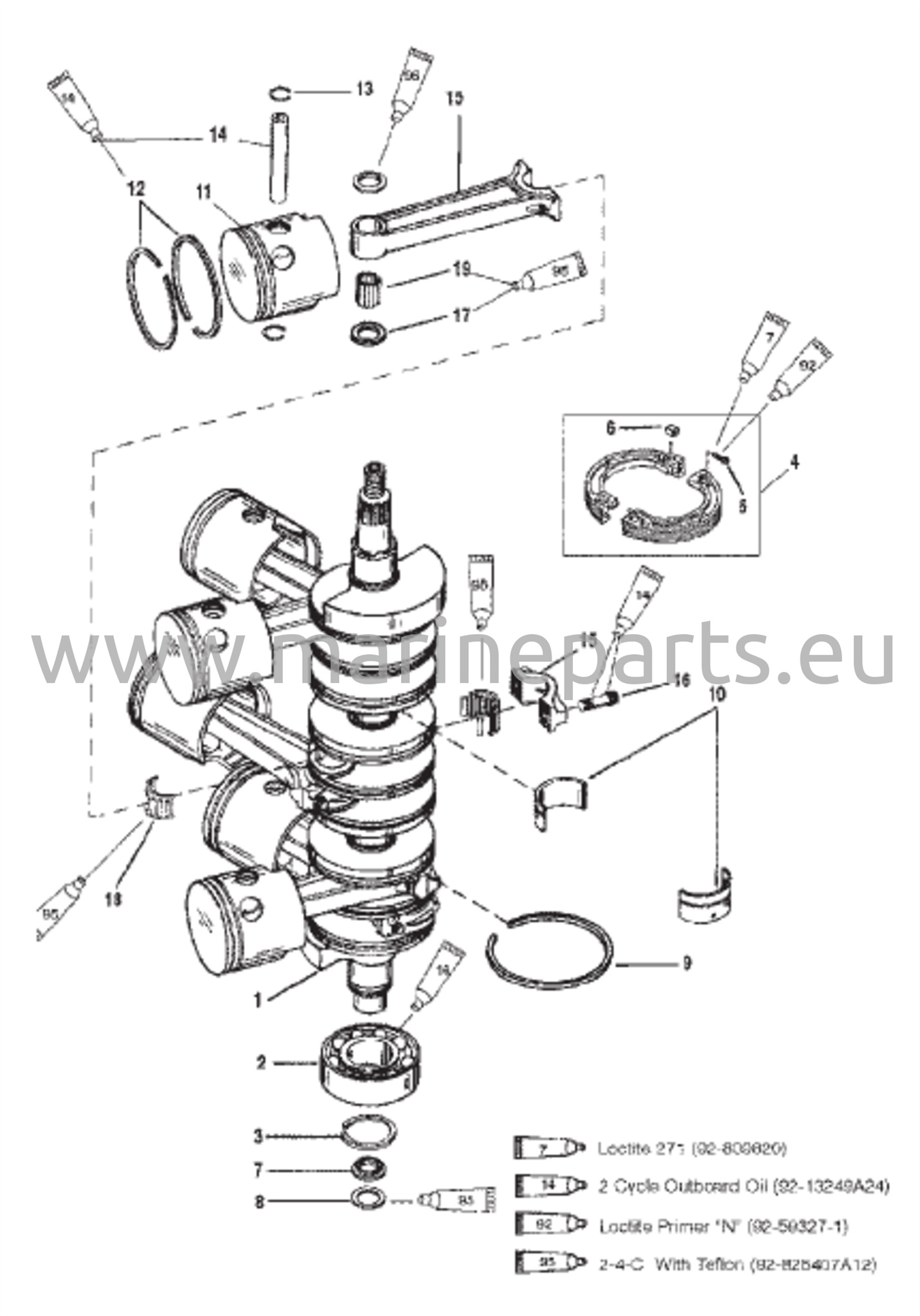 Kampiakseli, männät ja yhdystangot