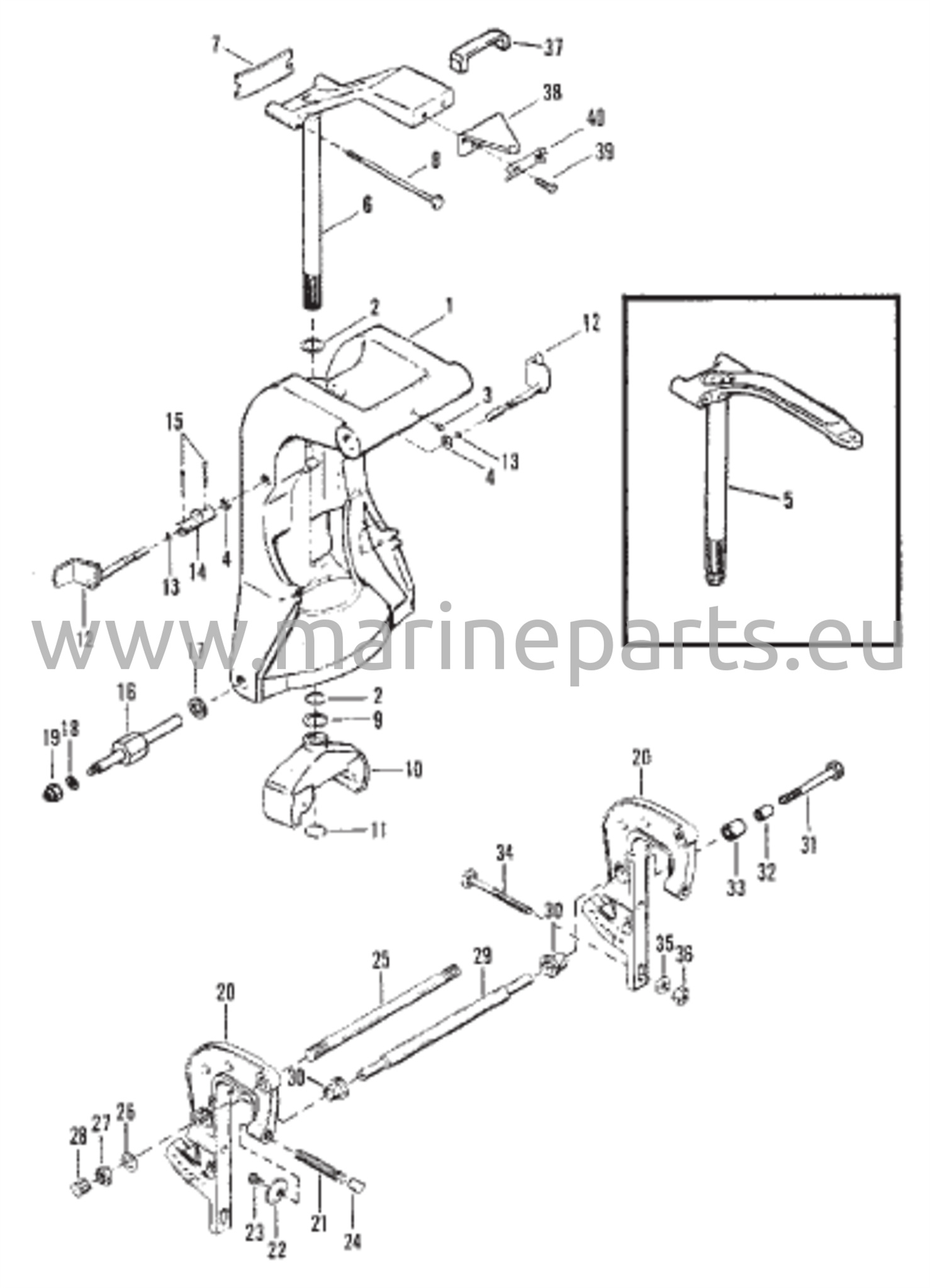 Clamp And Swivel Bracket (Power Trim) 
