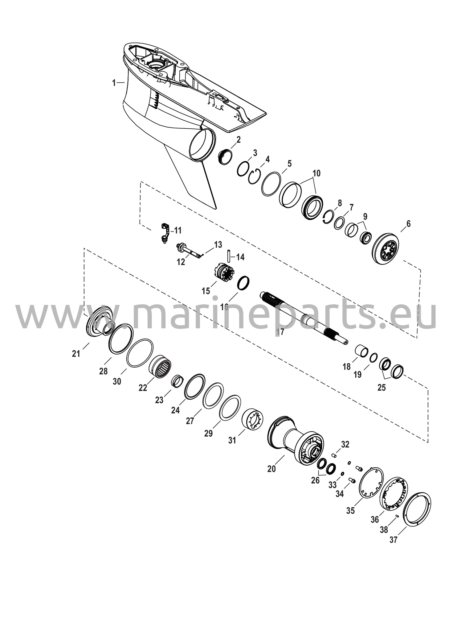 Korvakotelo, potkuriakseli - vakiorotaatio, 5.44 Torpedo, 1.60