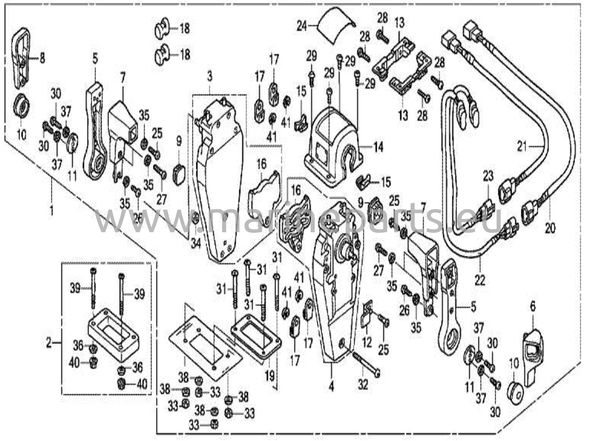 Fjärrkontroll (övre monteringsdubbeltyp) (vänster)