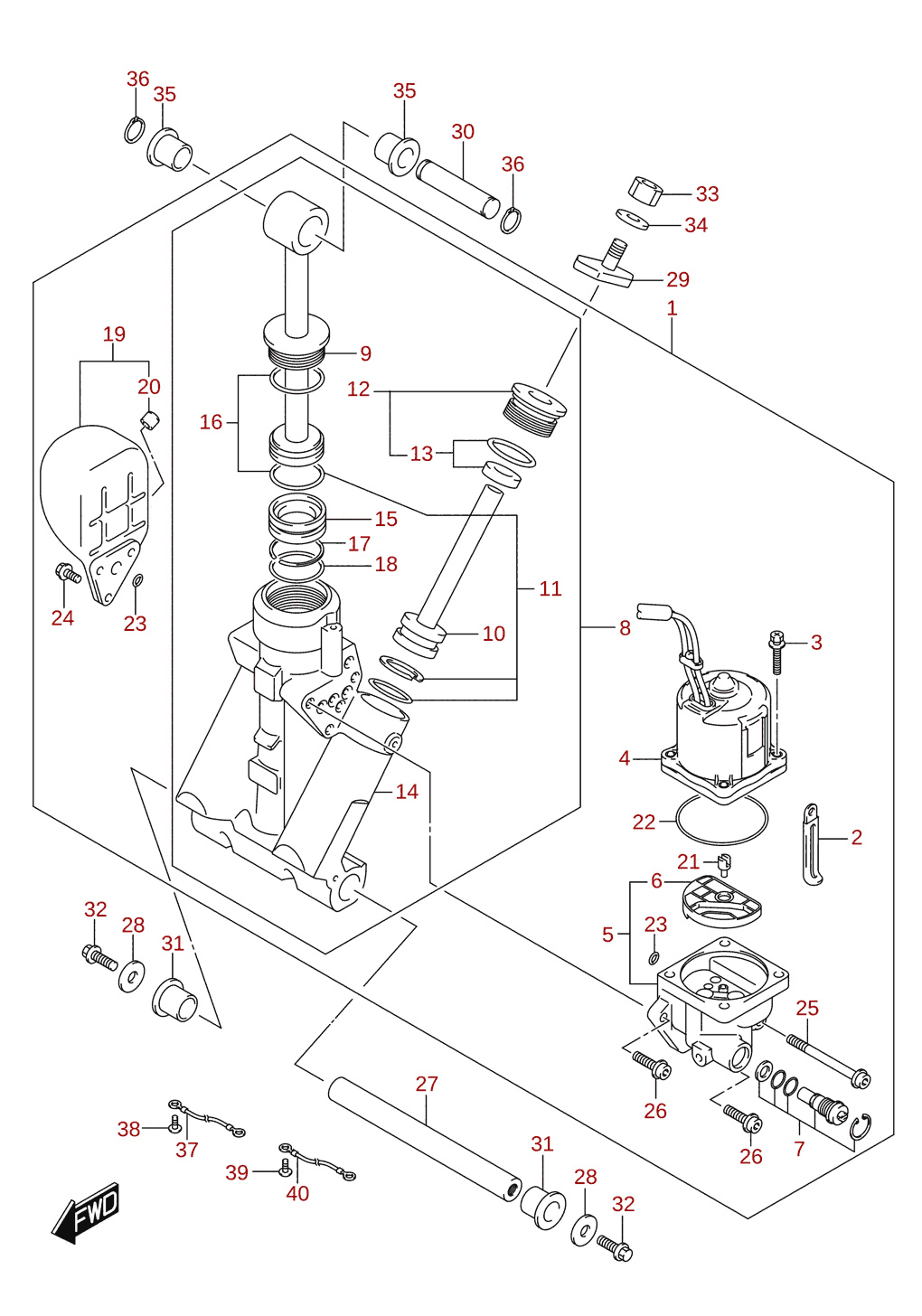 Trimmzylinder (L-transom)