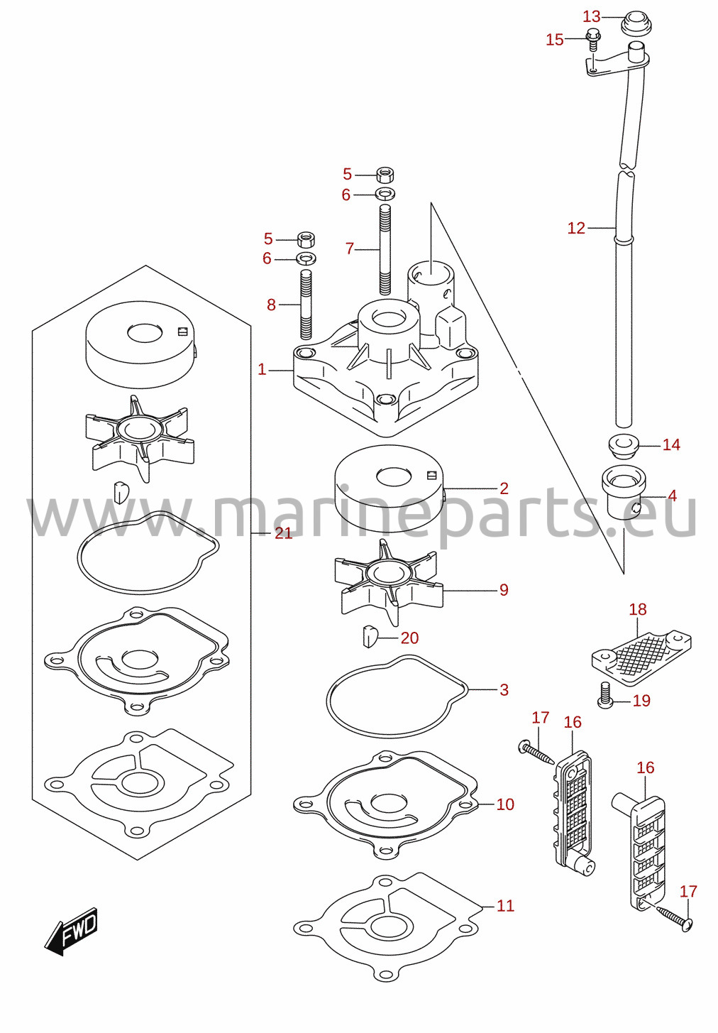 Vattenpump (DF40A, DF40AST, DF50A)
