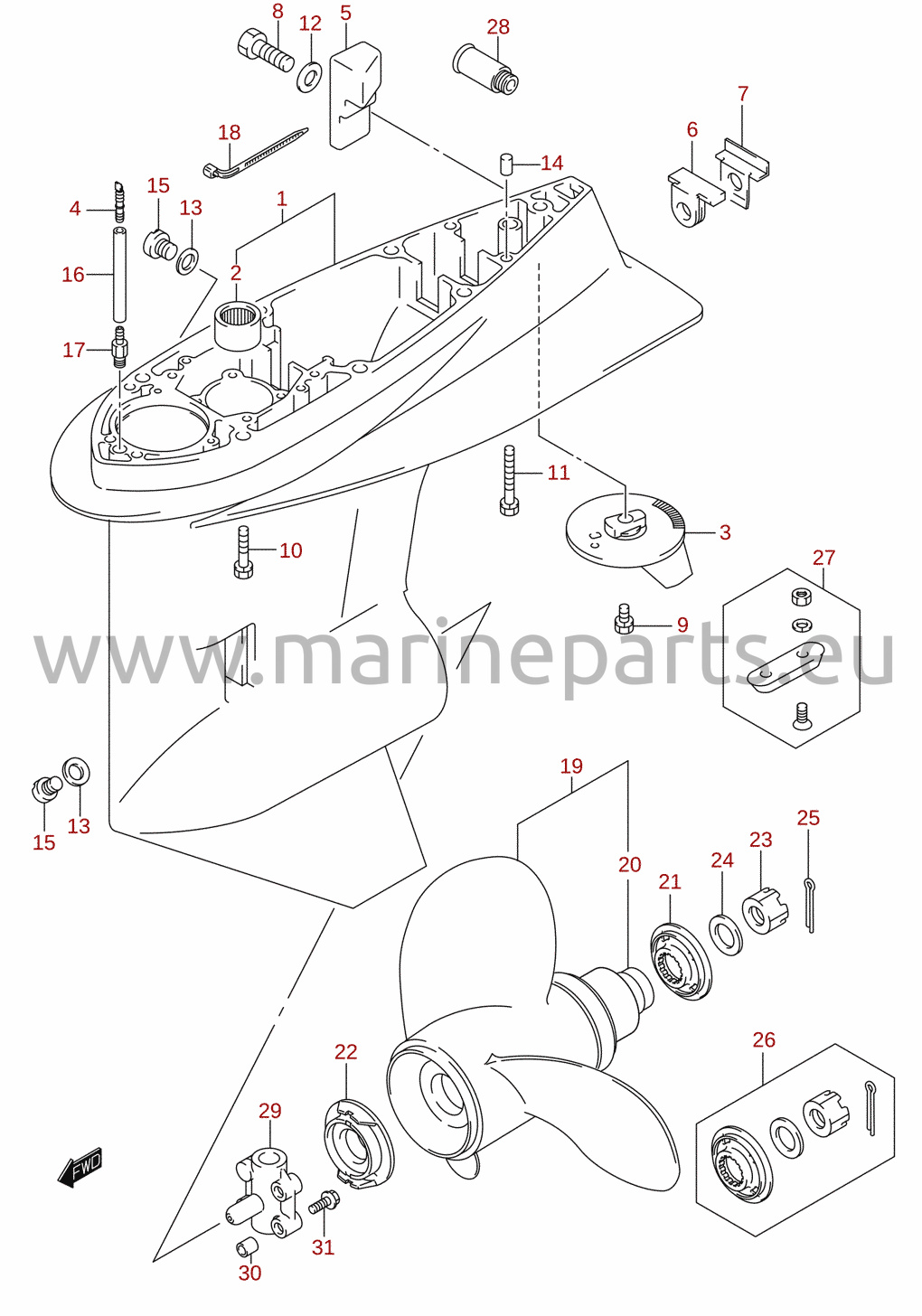 Gearhus (DF50AVT, DF50AVTH, DF60AVT, DF60AVTH)