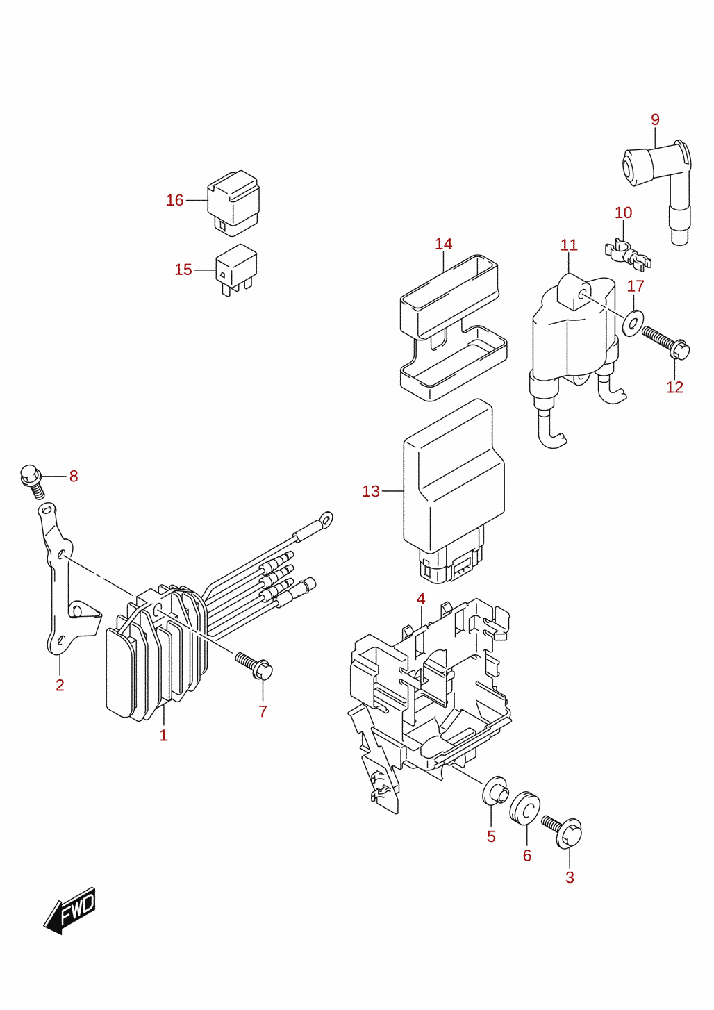 Rectifier / ignition coil (DF20A) 1/2