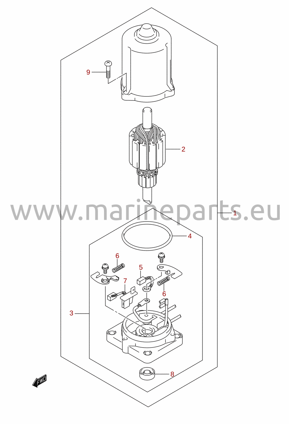 PTT-motor (DF40A, DF40AST, DF40ATH, DF50, DF60A, DF60ATH, DF60AVT, DF60AVTH)