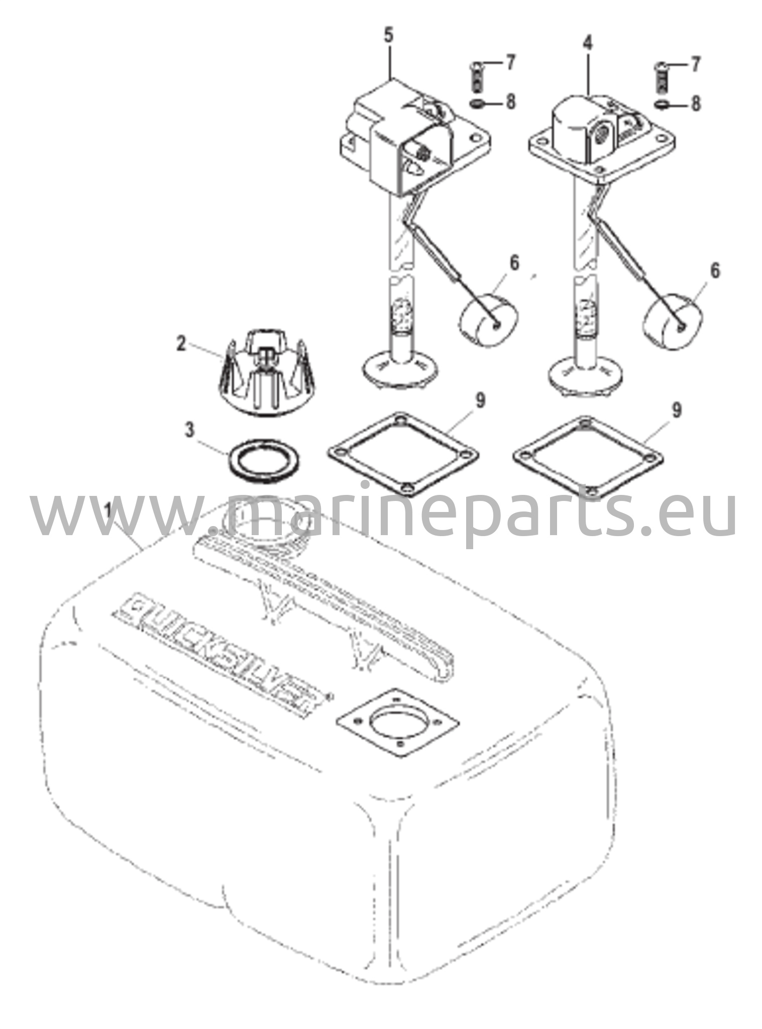 Polttoainesäiliön kokoonpano (6,6 gallonaa)