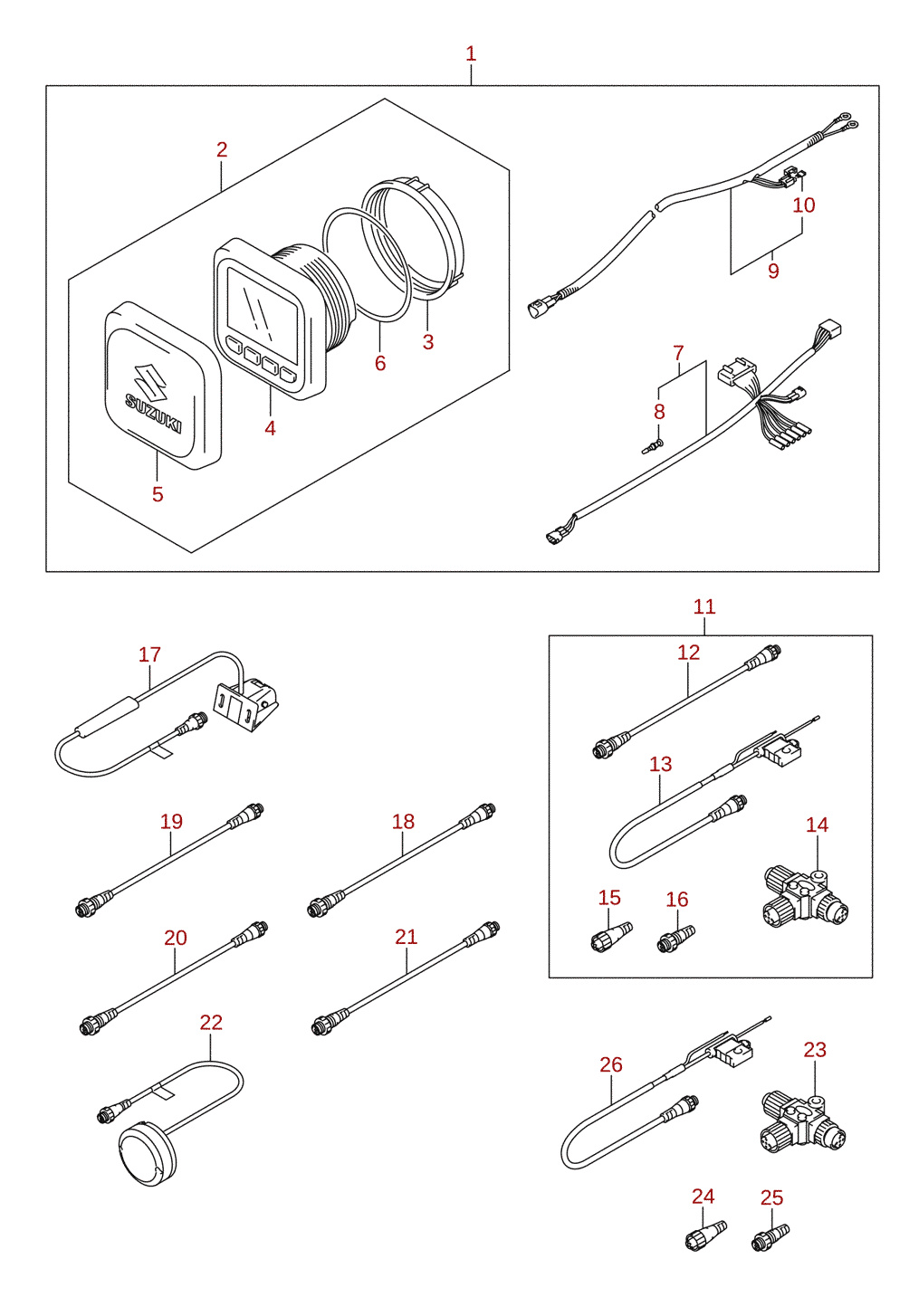 Instrument (2) (DF70A, DF80A, DF90A) (tillval)