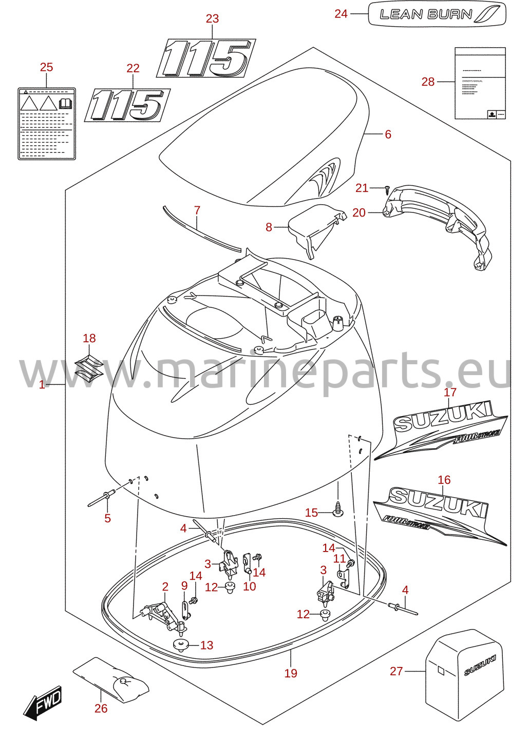 Engine cover (DF115AT, DF115AZ)