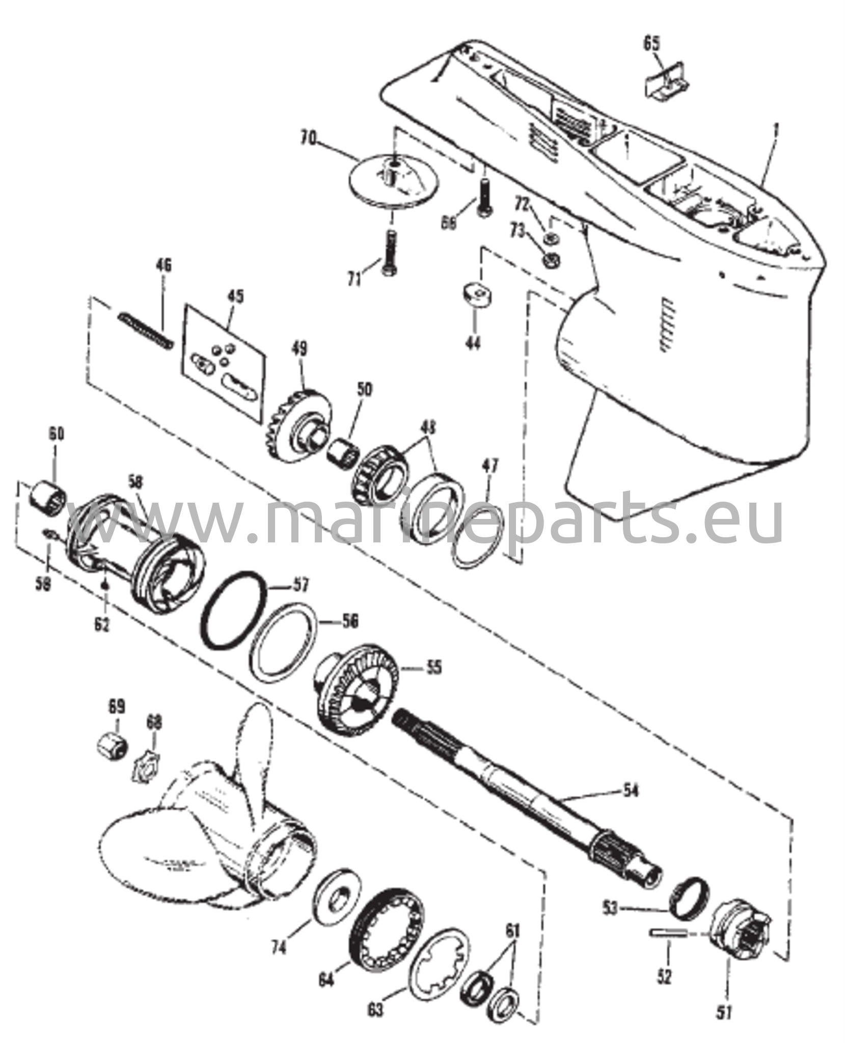 Vaihteiston kotelo (Prop-telakoneisto) (XR6 / MAG III – 1.78:1 välityssuhde)
