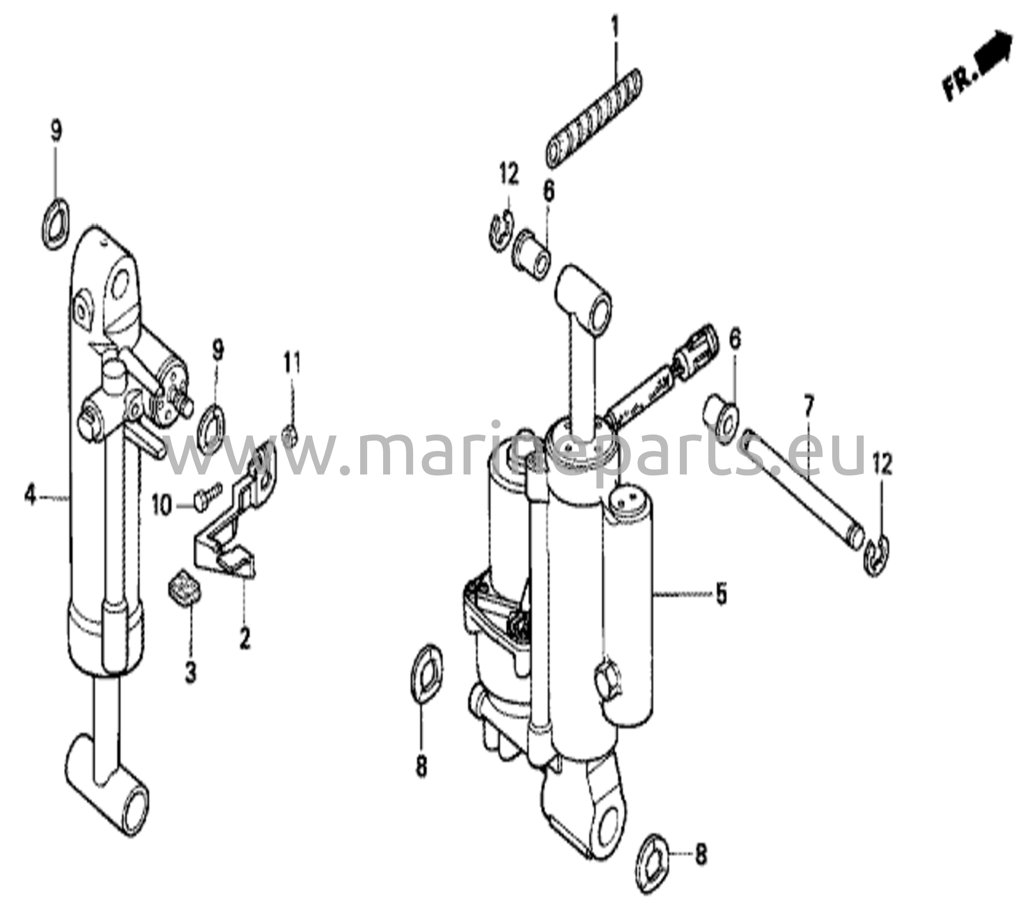 Voimansiirron trimmi-kallistus / vaimennin