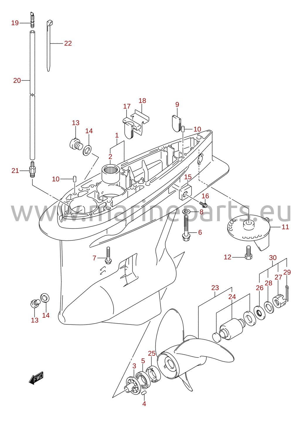 Gear case (DF150Z, DF175Z)