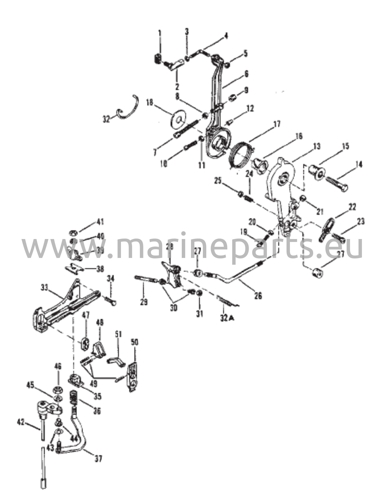 Throttle Lever and Shift Shaft 