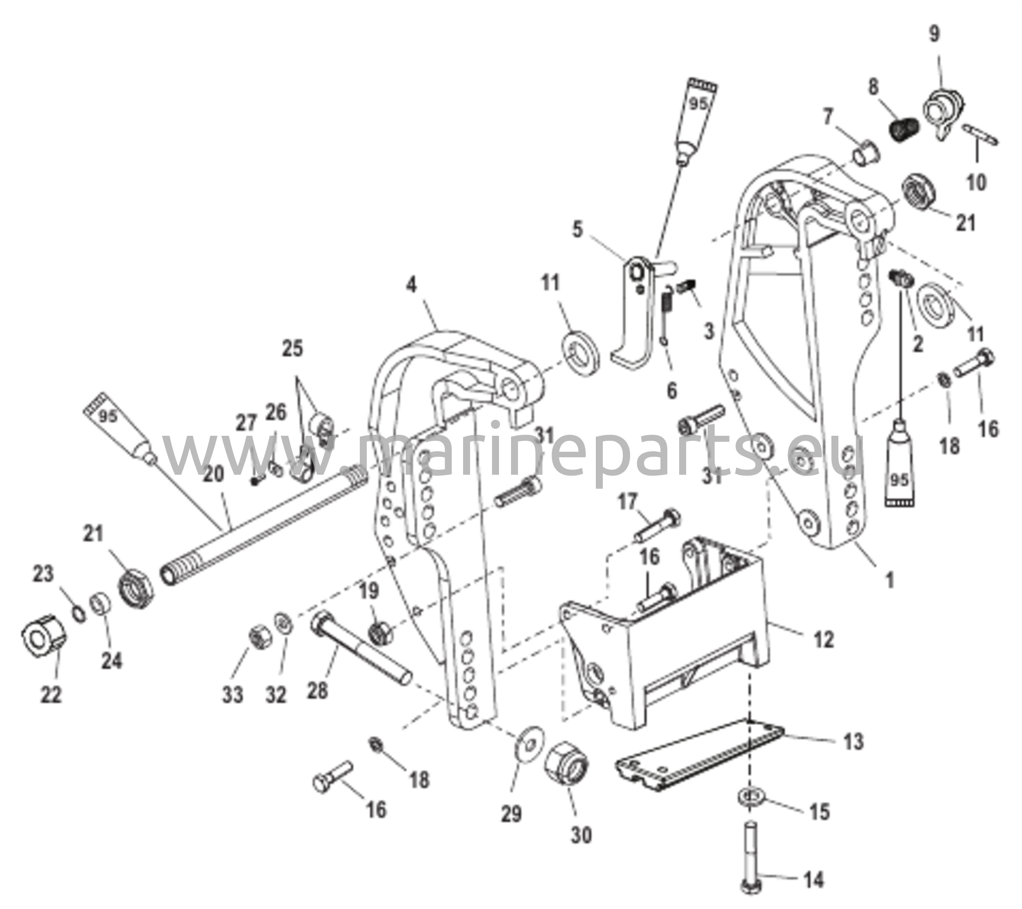Peräpeilin kiinnike