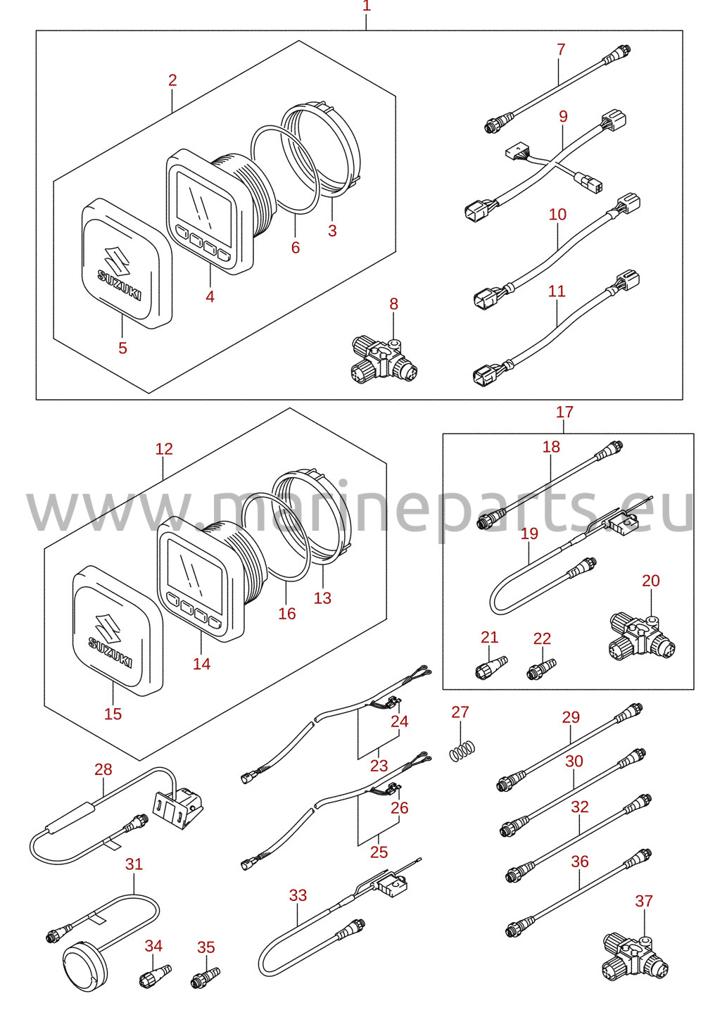 Indicateur multifonction (2) (DF150TG, DF150ZG, DF175TG, DF175ZG) (en option)