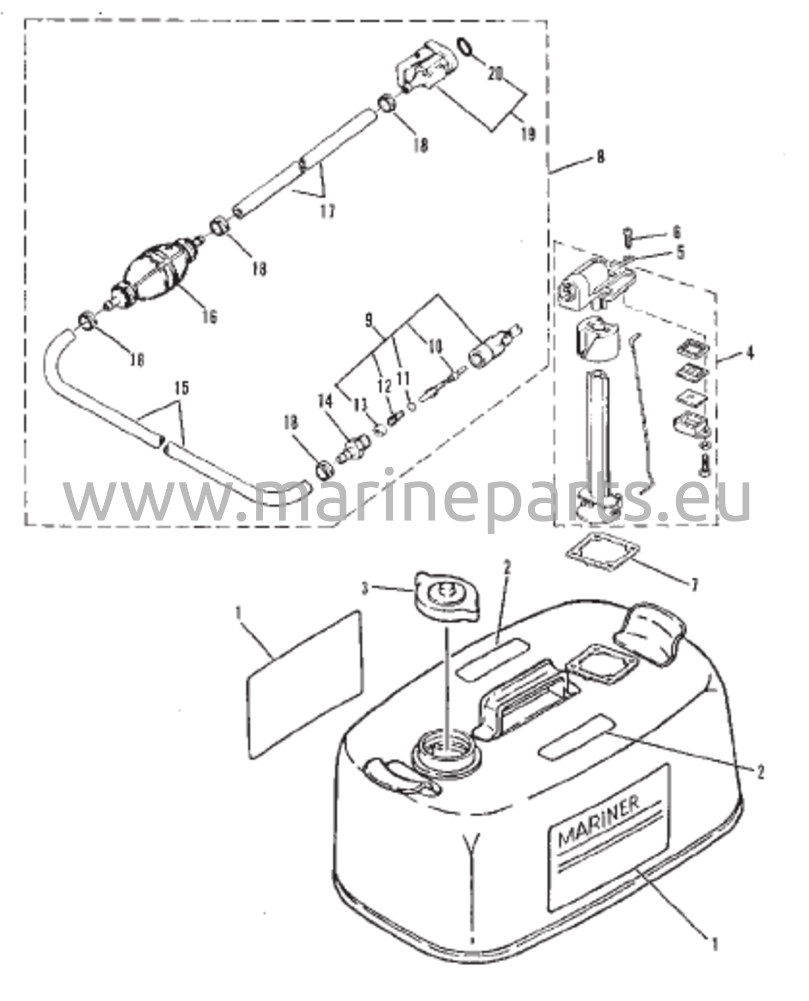 Polttoainesäiliö ja polttoaineputki alkuperäisvarusteet