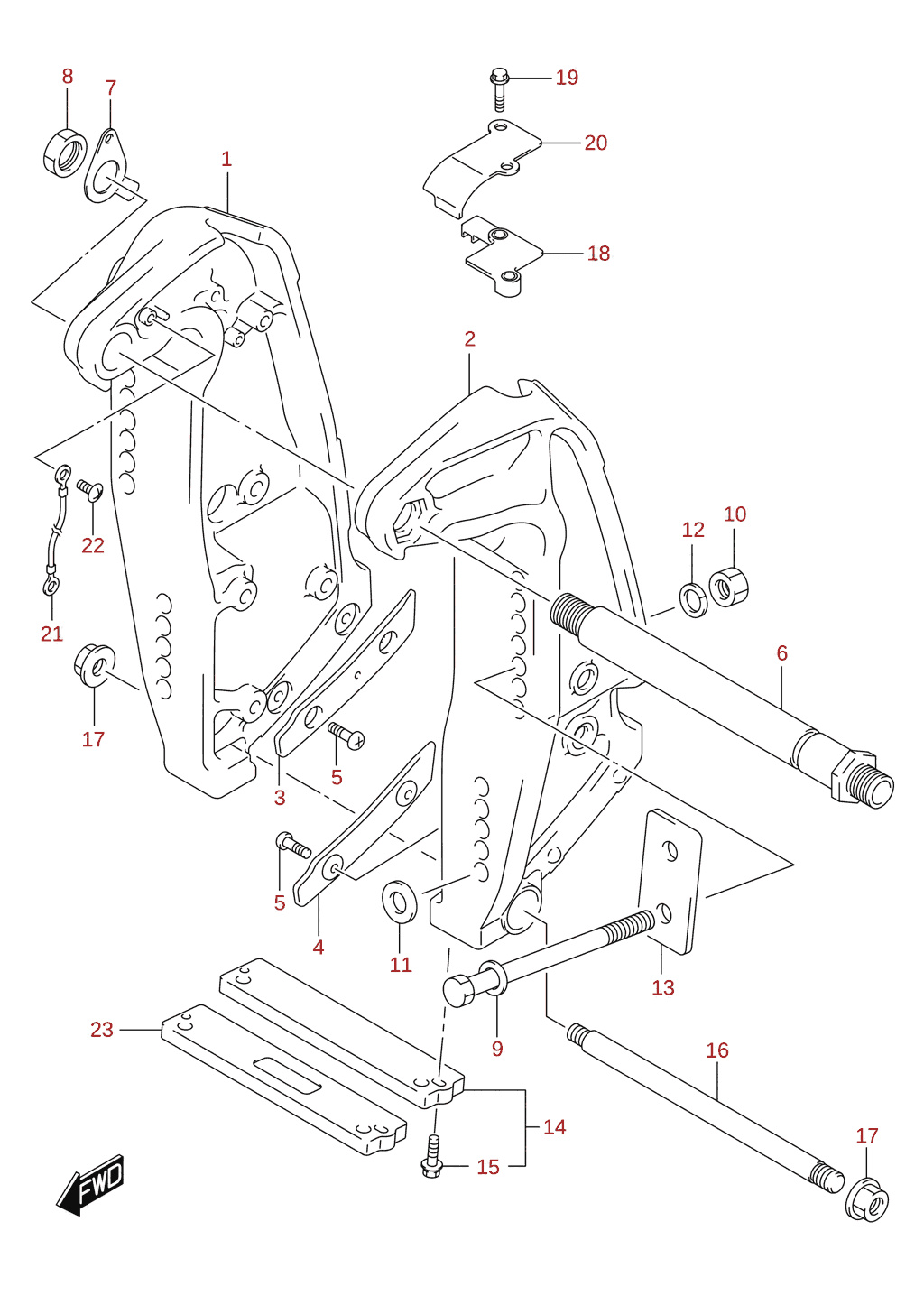Spejlbeslag (DF300B, DF325A, DF350A)