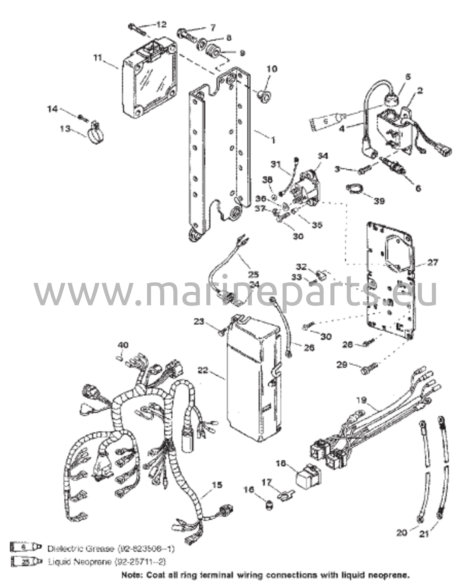 Sähköosat (SeaPro / Marathon – S/N 0G303045 ja sitä alemmat)