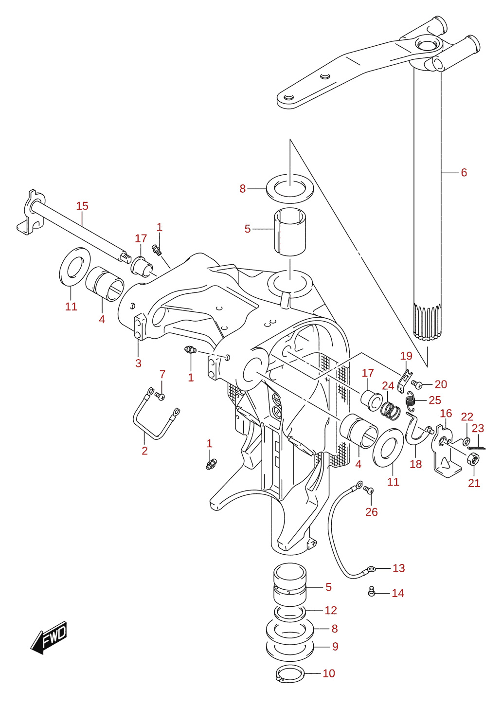 Swivel bracket (L-transom)