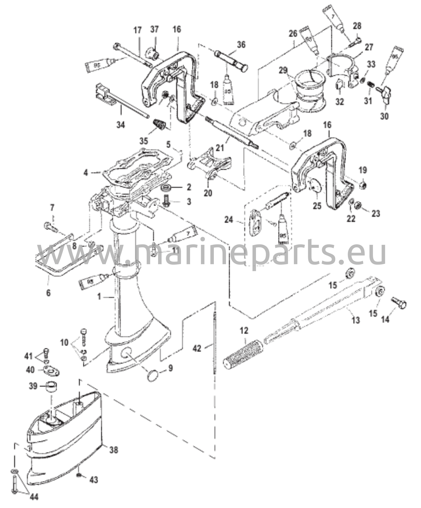 Voimansiirron kotelo ja kiristyskiinnikkeet