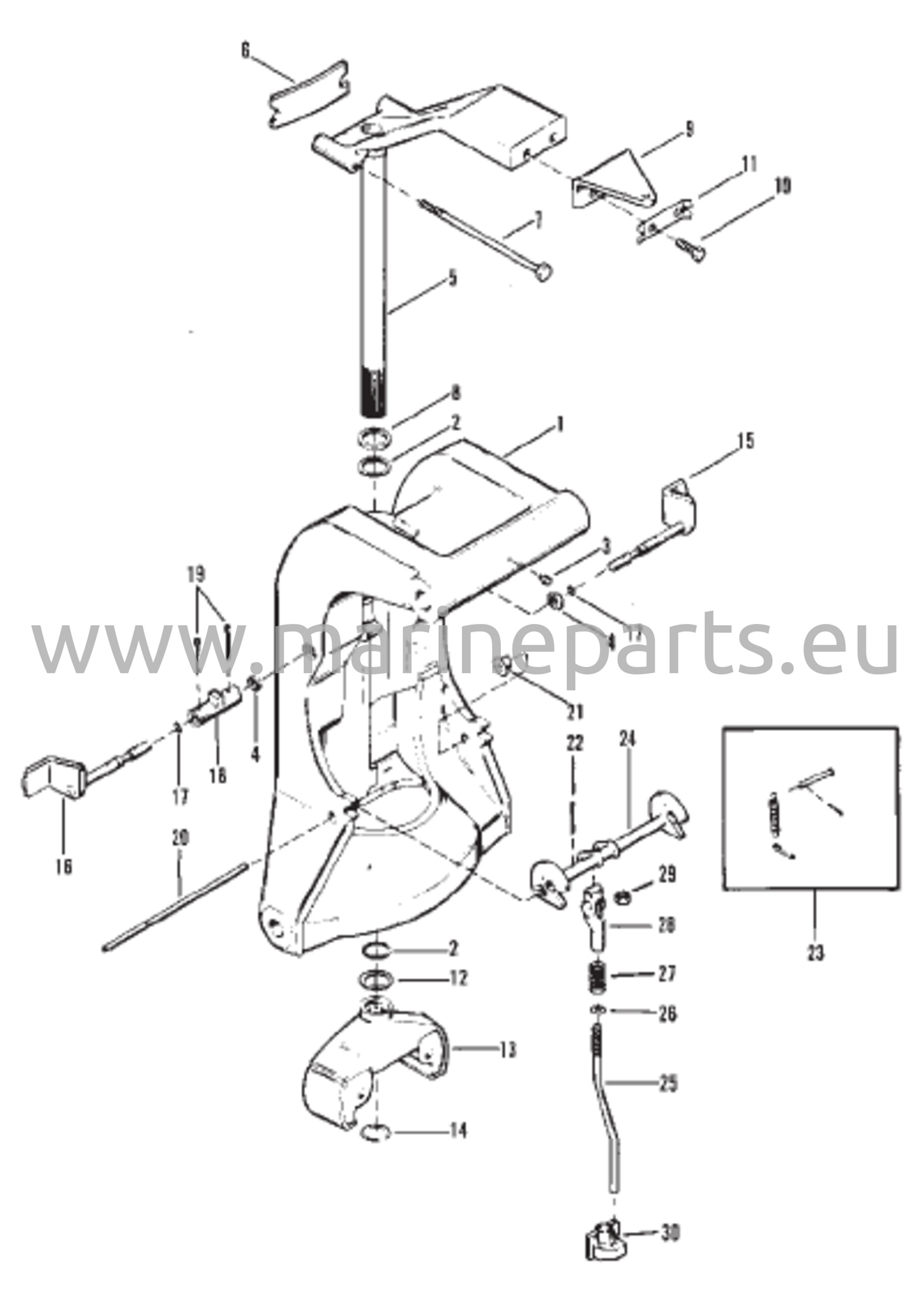 Swivel Bracket and Reverse Lock (Non Power Trim) 