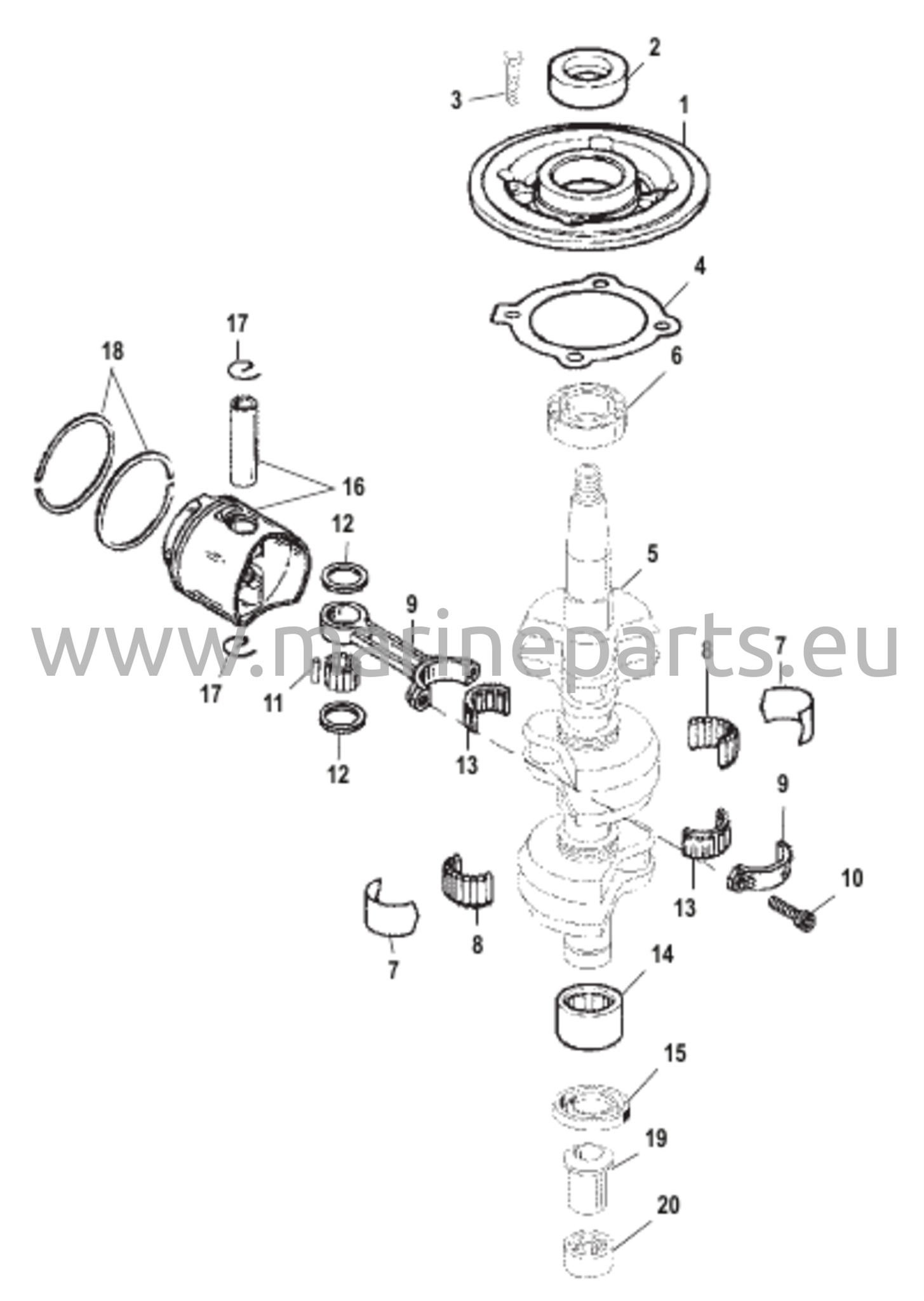 Kampiakseli ja mäntä