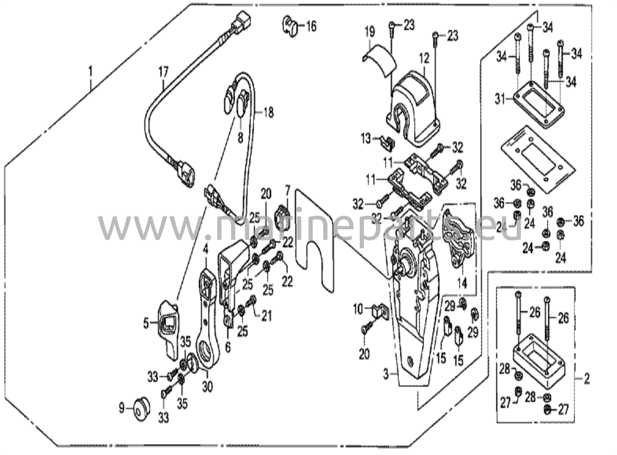 Remote control (top mount single type) (right)