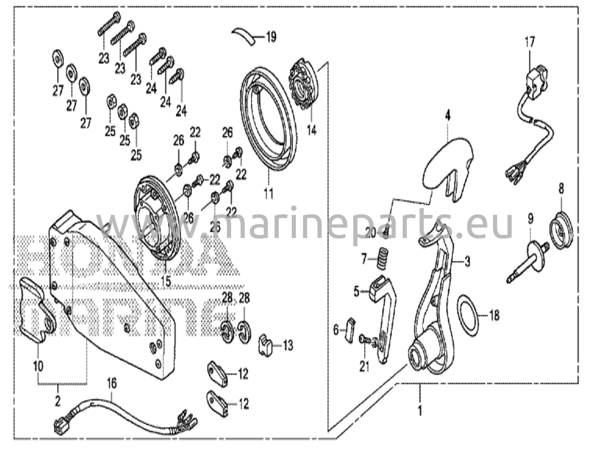 Kaukosäätölaatikko (upotettava malli) (vasen)