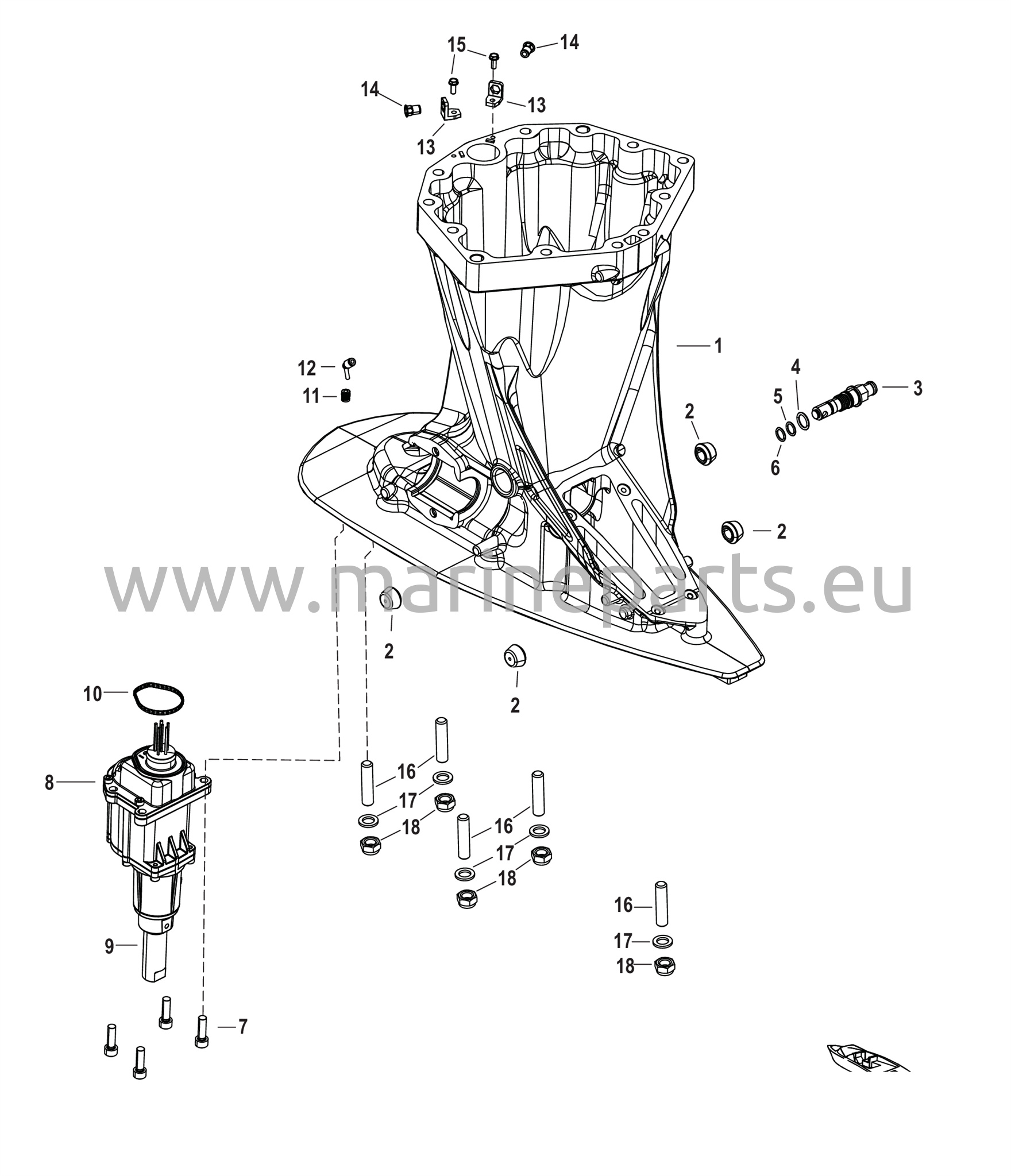 Voimansiirron akselikotelo