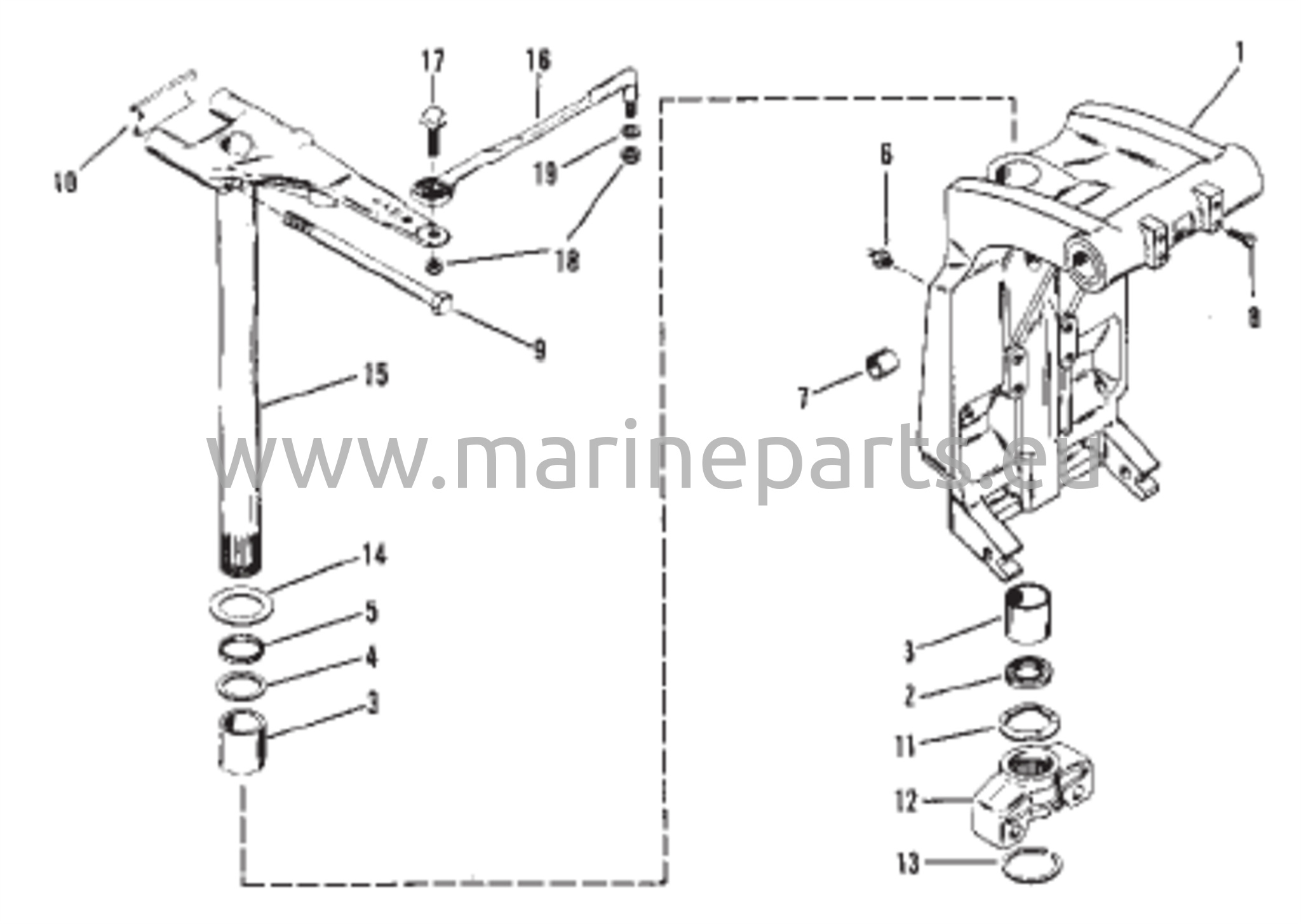 Kääntökiinnike ja ohjausvarsi