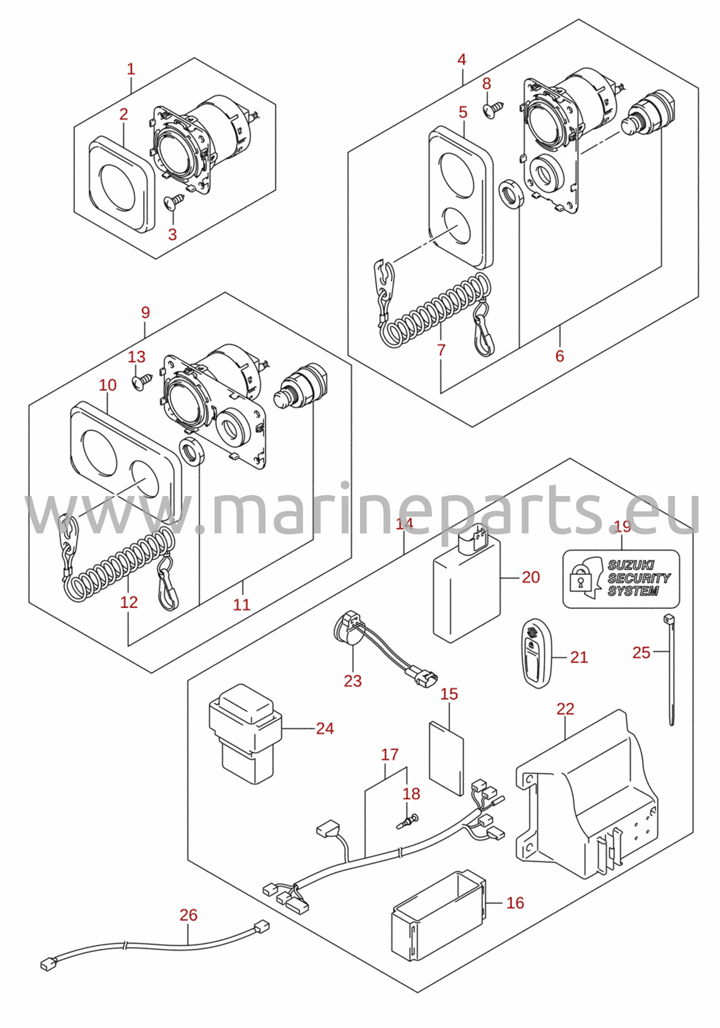 Rastavljeni prikazi za Suzuki DF140BG, DF140BZG (E11) 2024-2025 [DF140BG_E11_025]