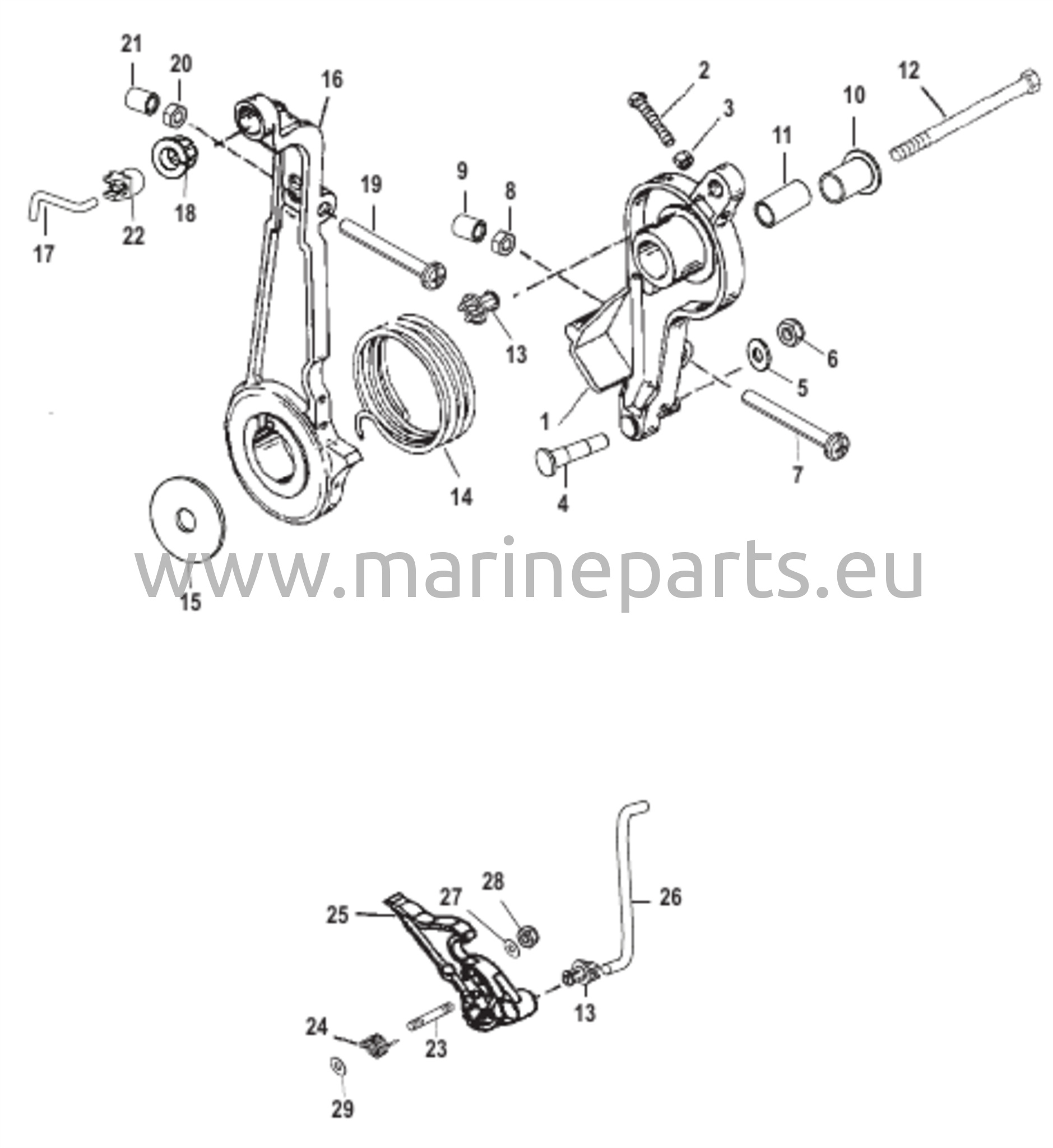 Kaasuvivun ja vipuyhteen räjäytyskuva