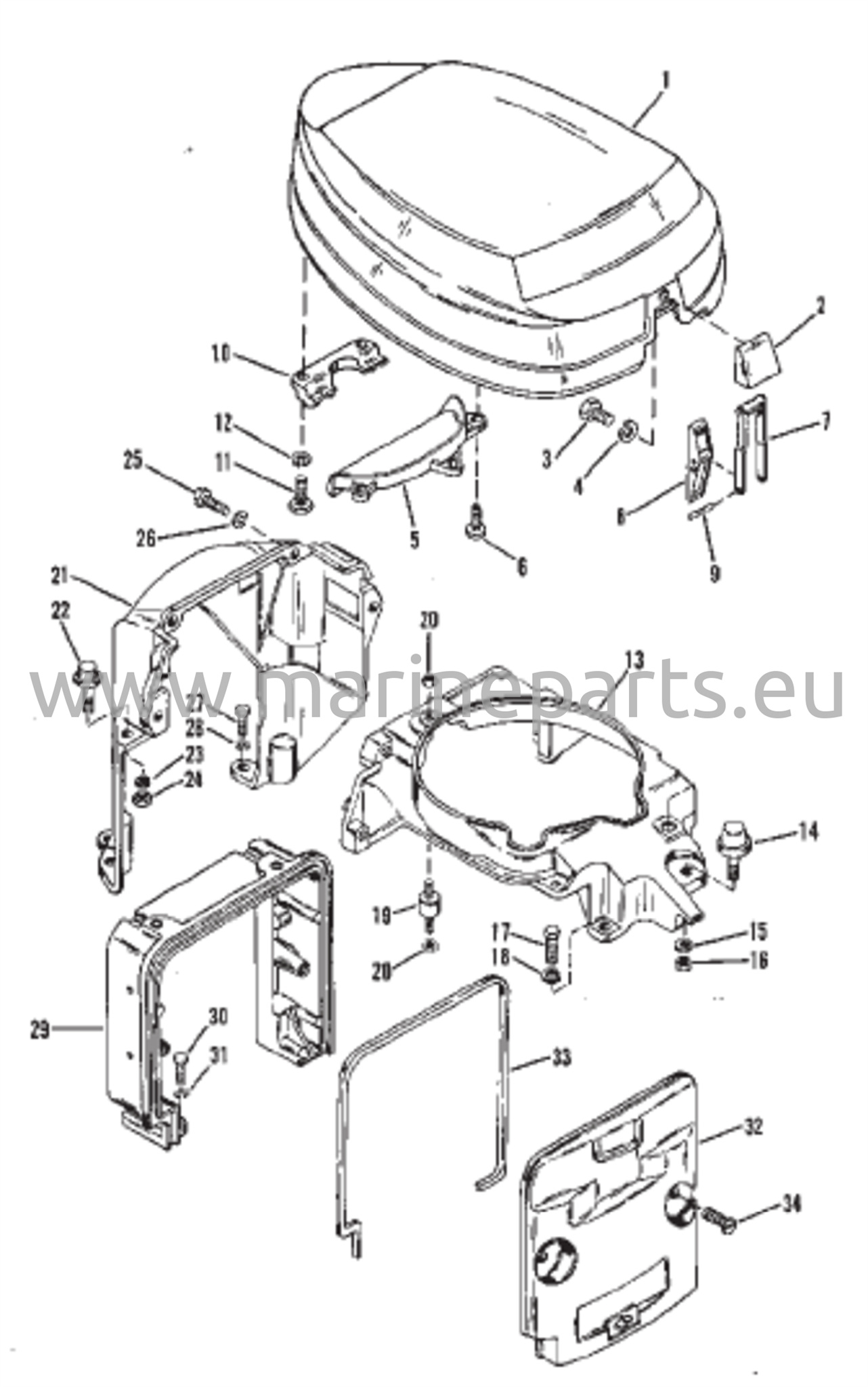 Yläkupu ja tukitelineet