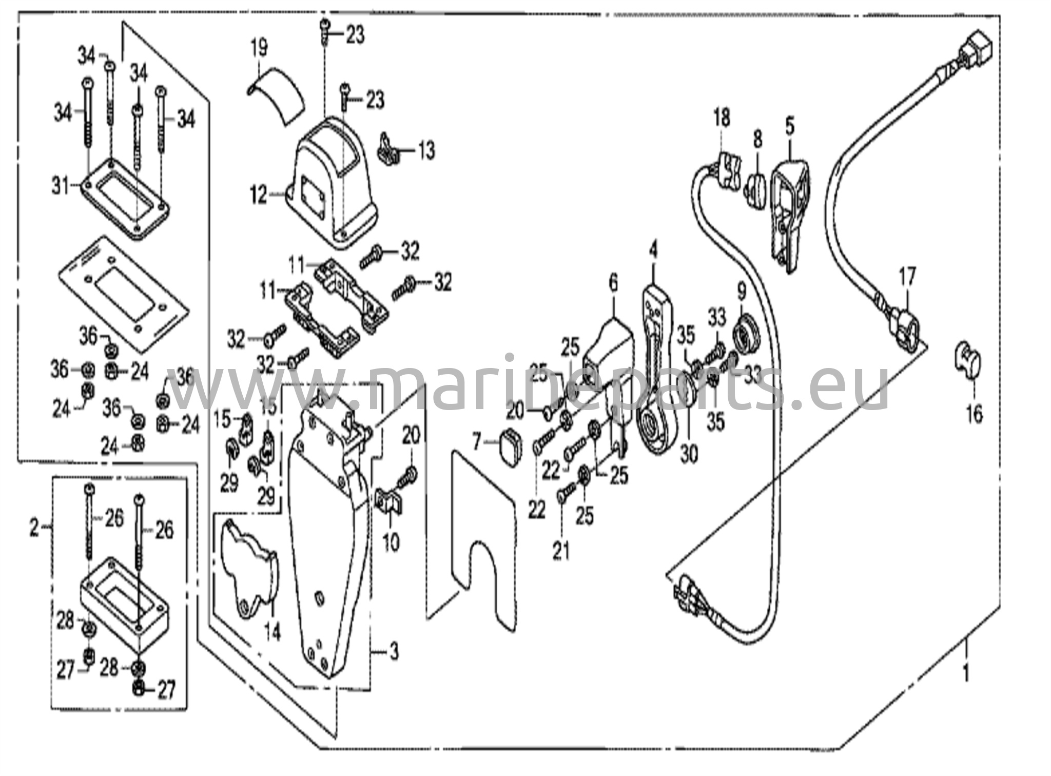 Remote control (top mount single type) (left)
