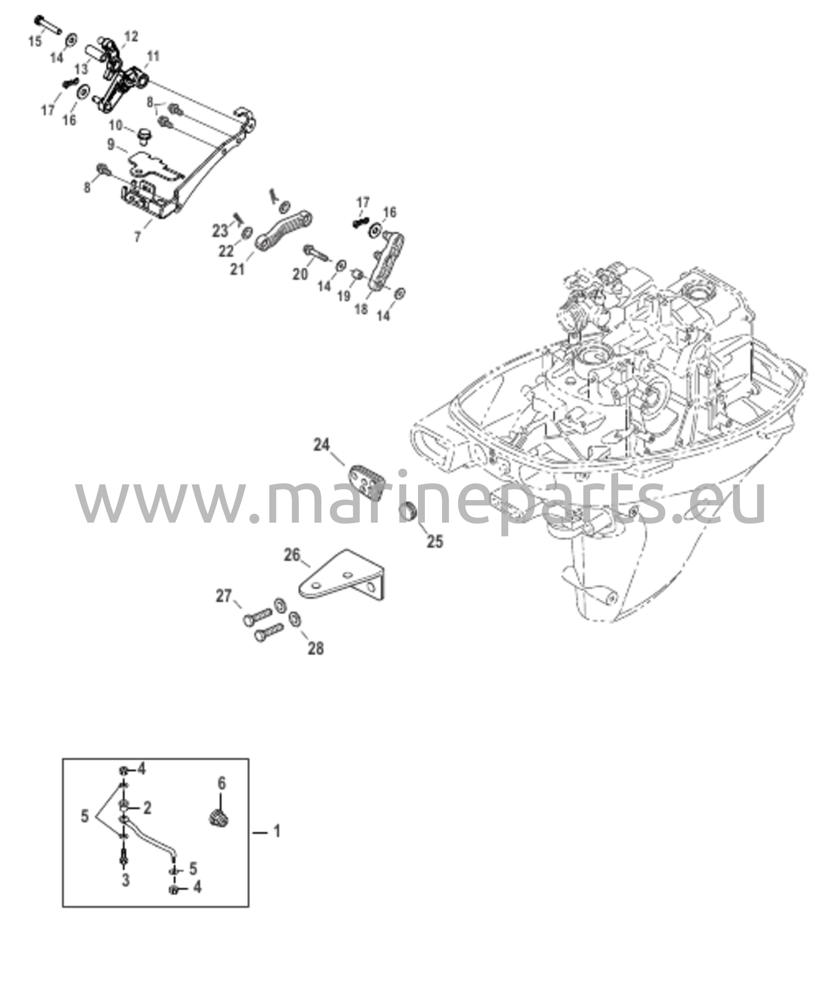 Kaukosäätimen muuntosarja peräsimestä kaukosäätimeen - 8M0140122