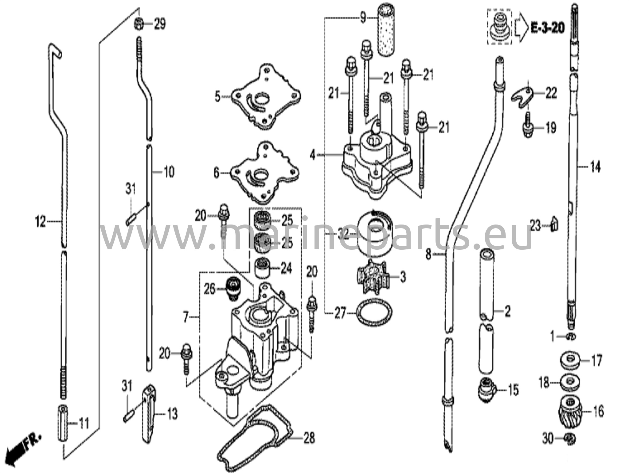 Water pump/vertical shaft (UL size)