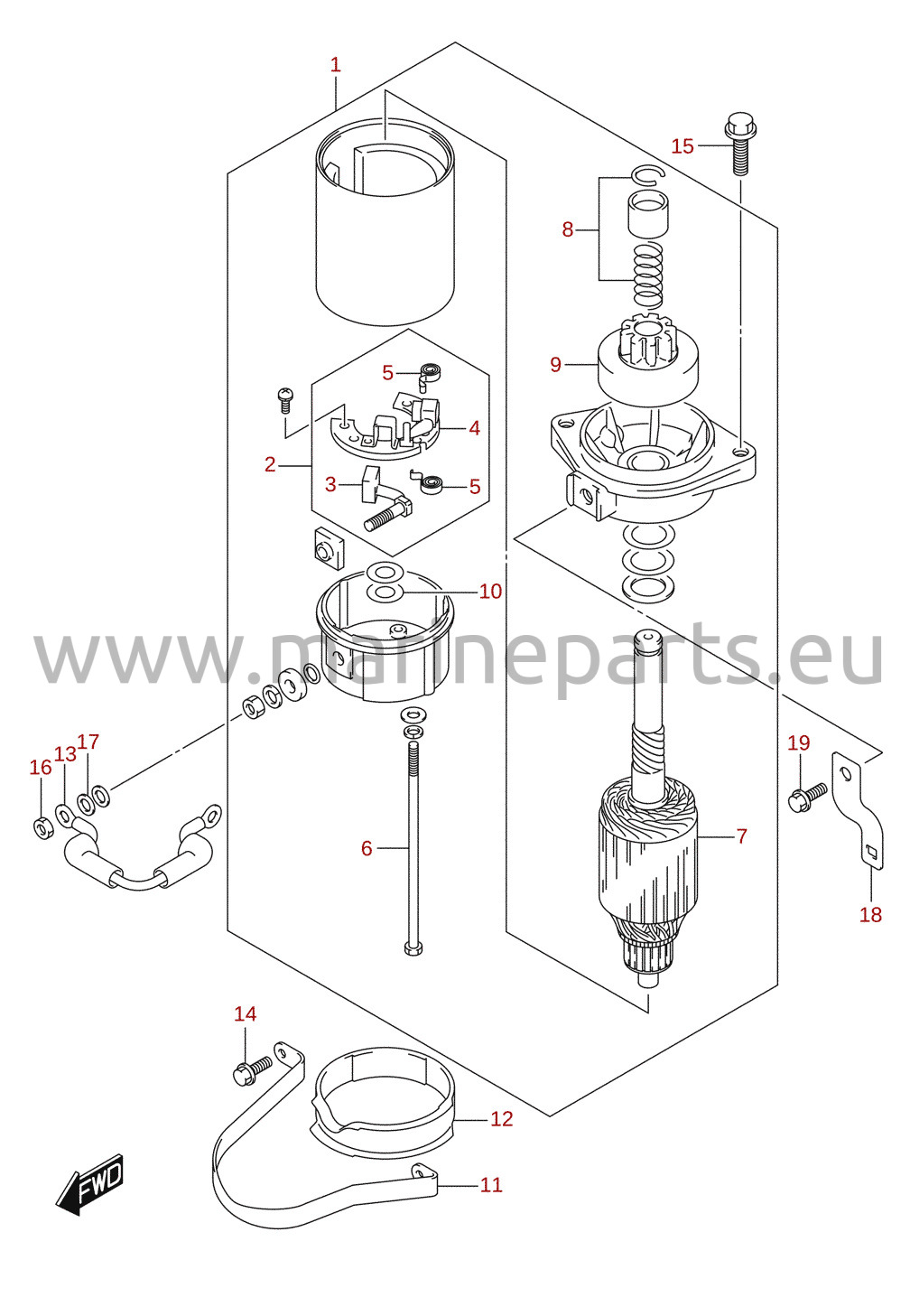 Startmotor (DF25AT, DF30AT)
