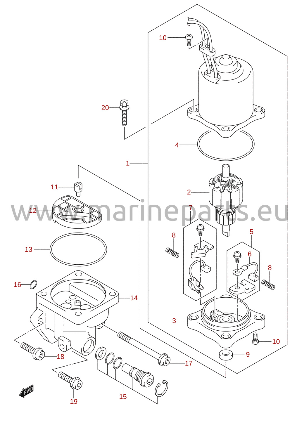 PTT motor (DF100AT, DF115)