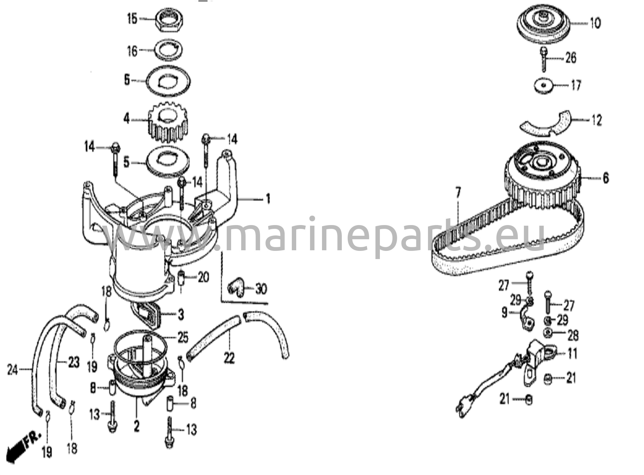 Startmotorhus / kamremsskiva
