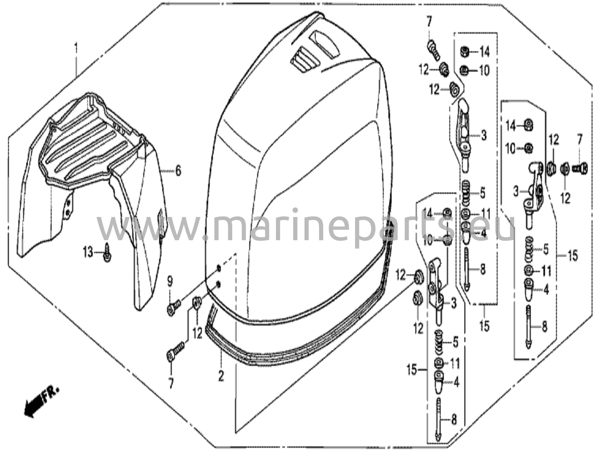 Moottorin suojakotelon kokoonpano