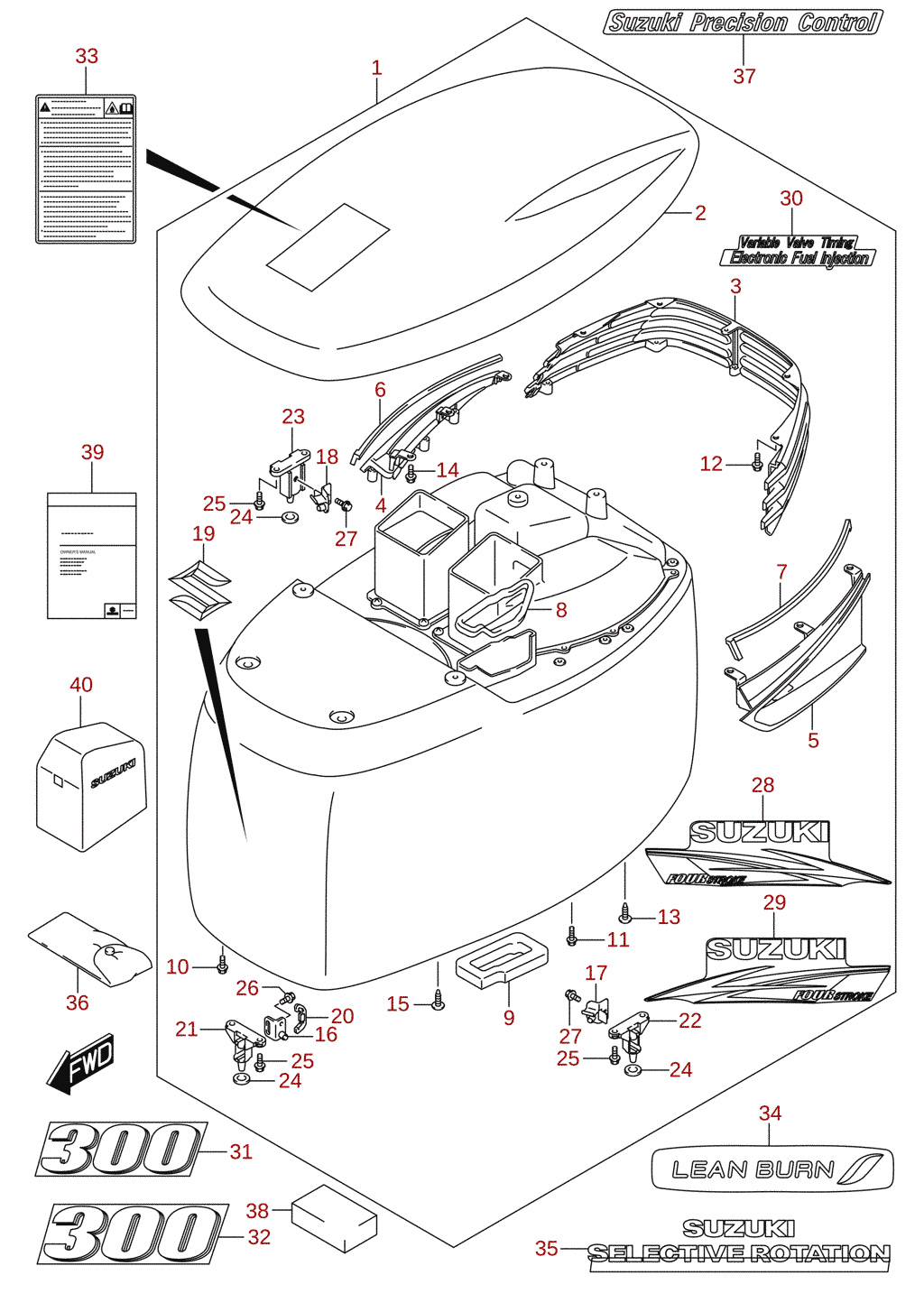 Capot moteur (DF300A)