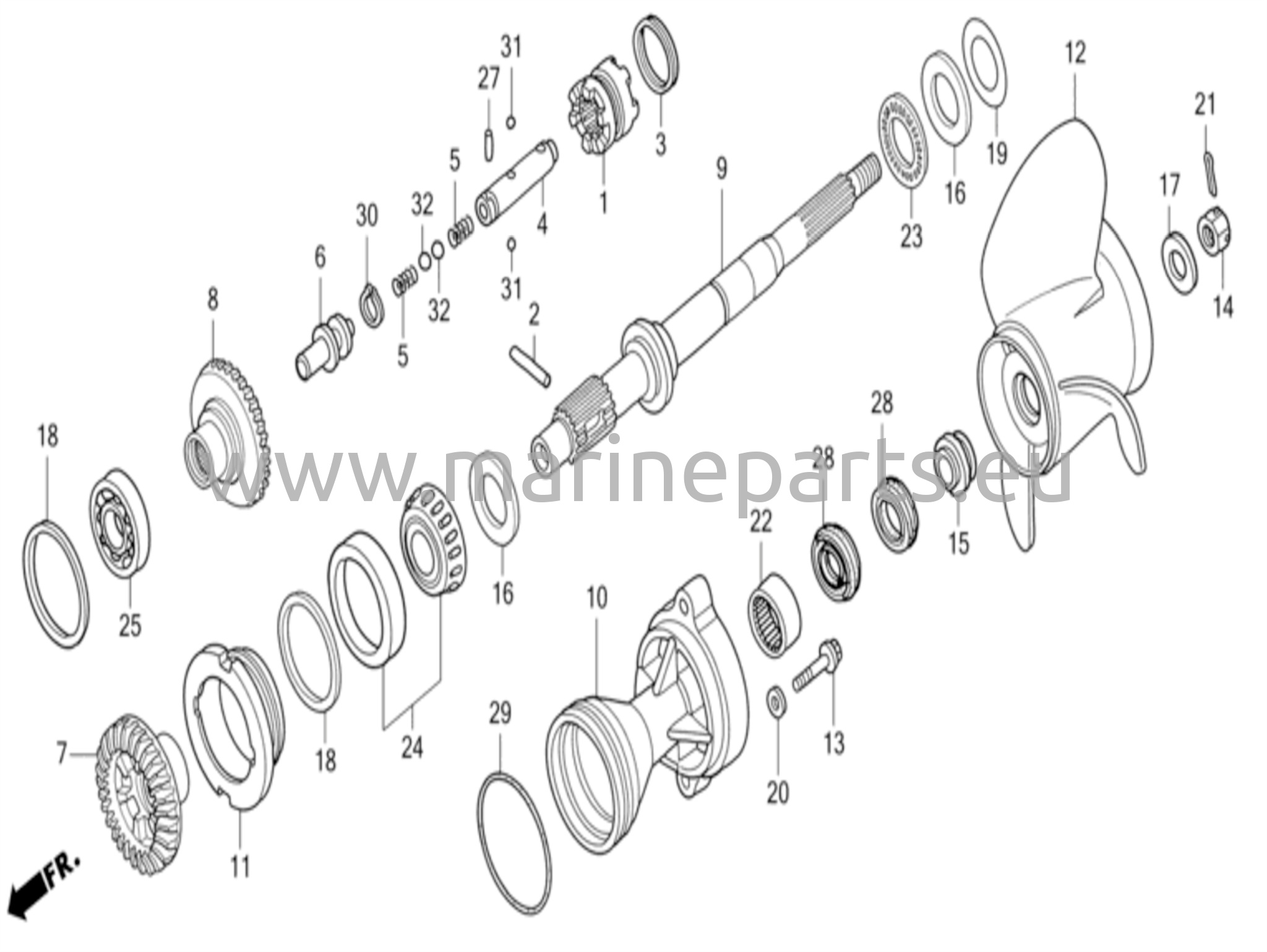 Propelleraxel/propeller (LCD/LCU/XCD/XCU)