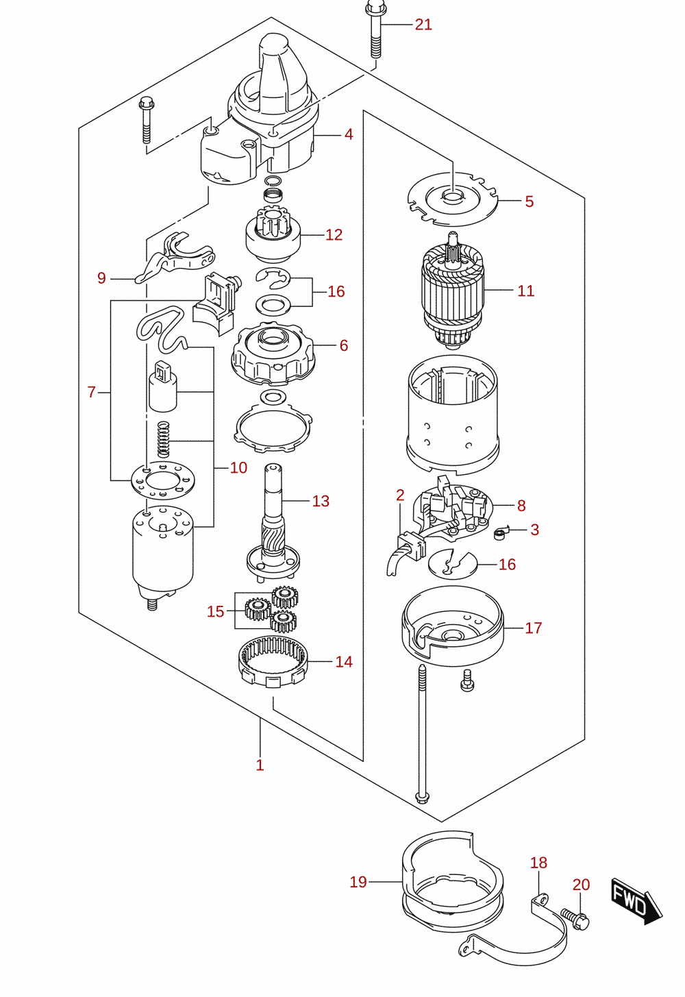 Starting motor