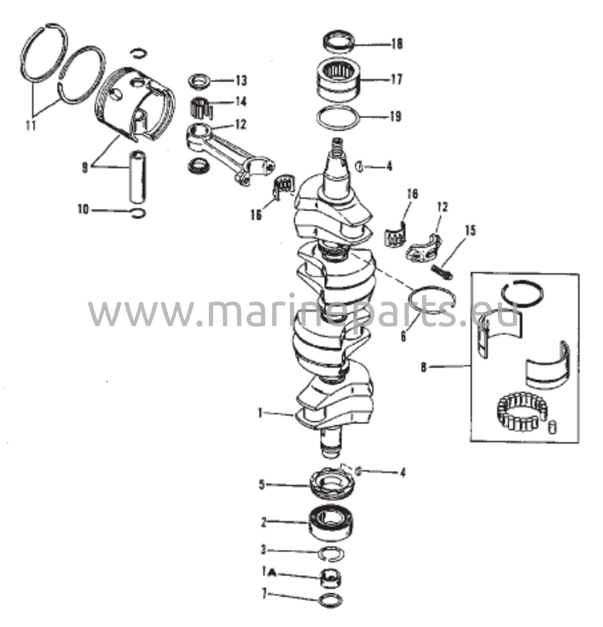 Kampiakseli, männät ja yhdysvarret (#638-8532--1)