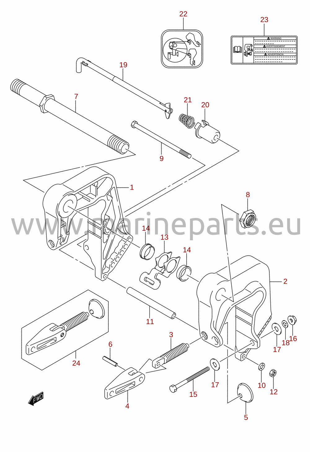 Clamp bracket (DF8AR, DF9.9AR)