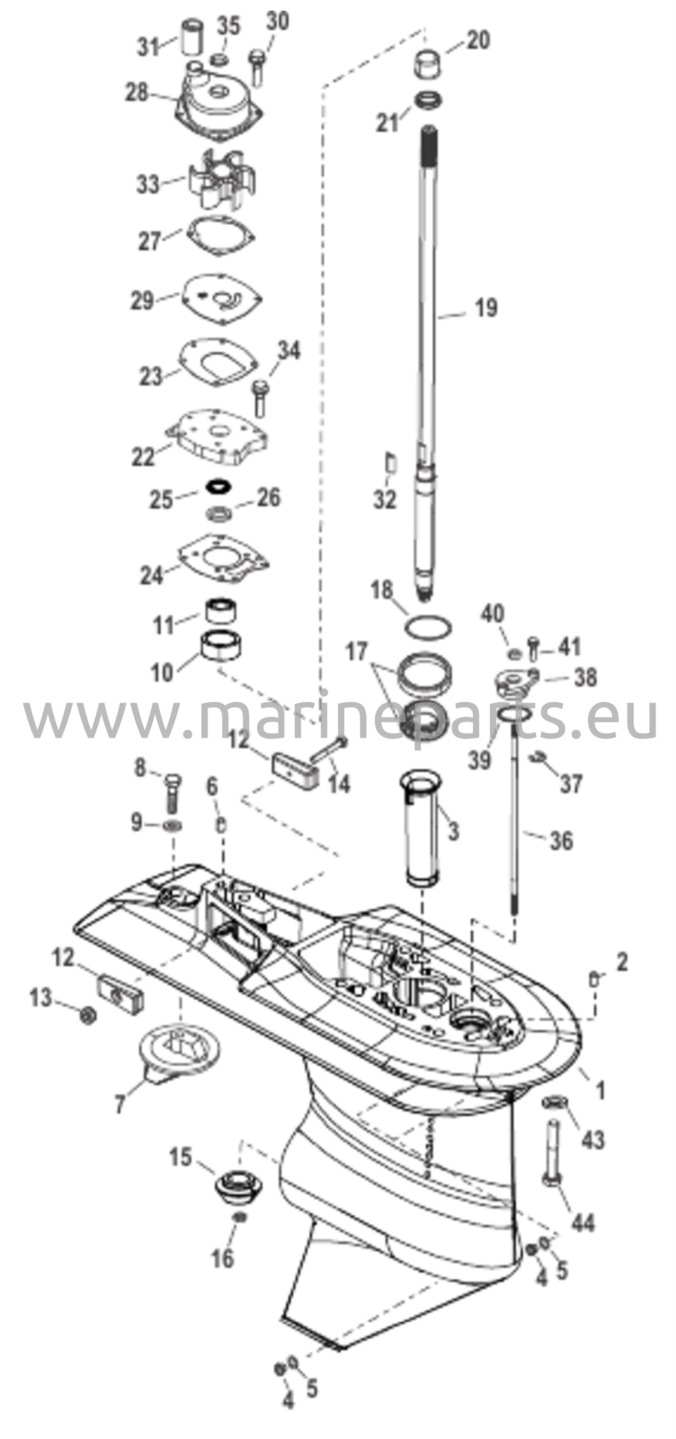 Vaihteiston kotelo voimansiirtoakselille - 2,33:1 vaihdekerroin