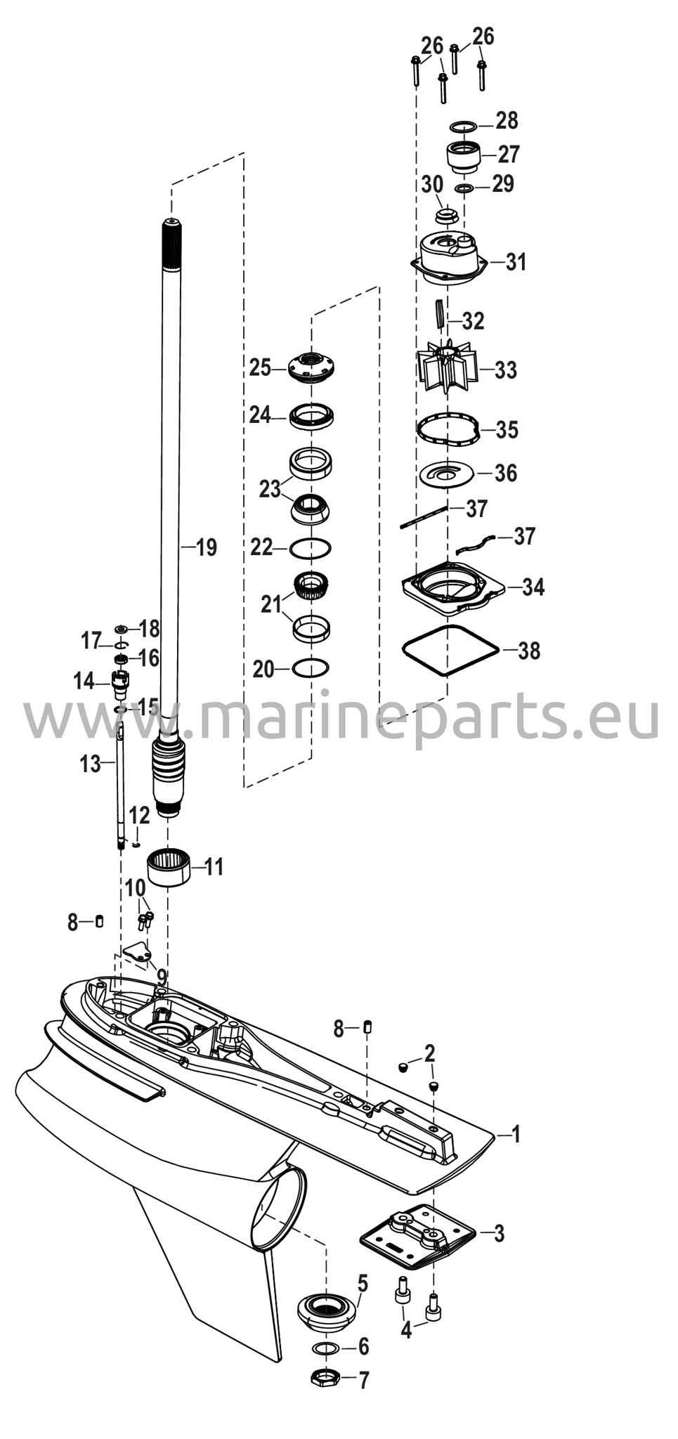 Vaihteiston kotelo, voimansiirtoakseli, R-Drive Sport 1.60