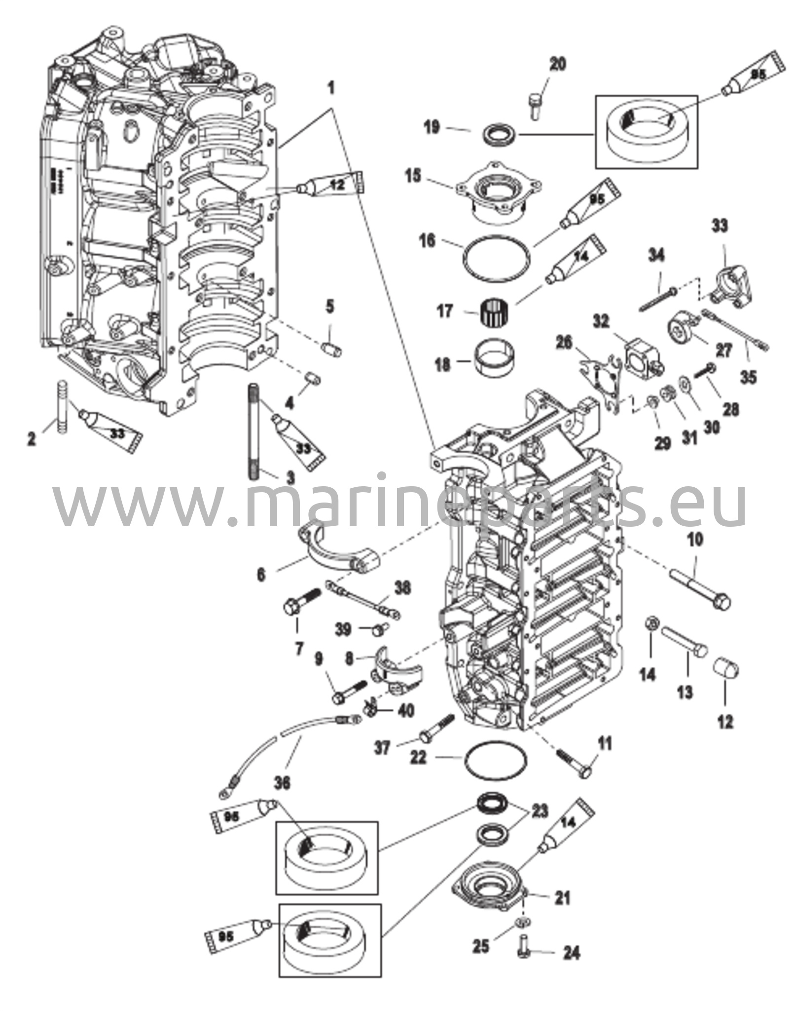 Cylinder Block and End Caps 
