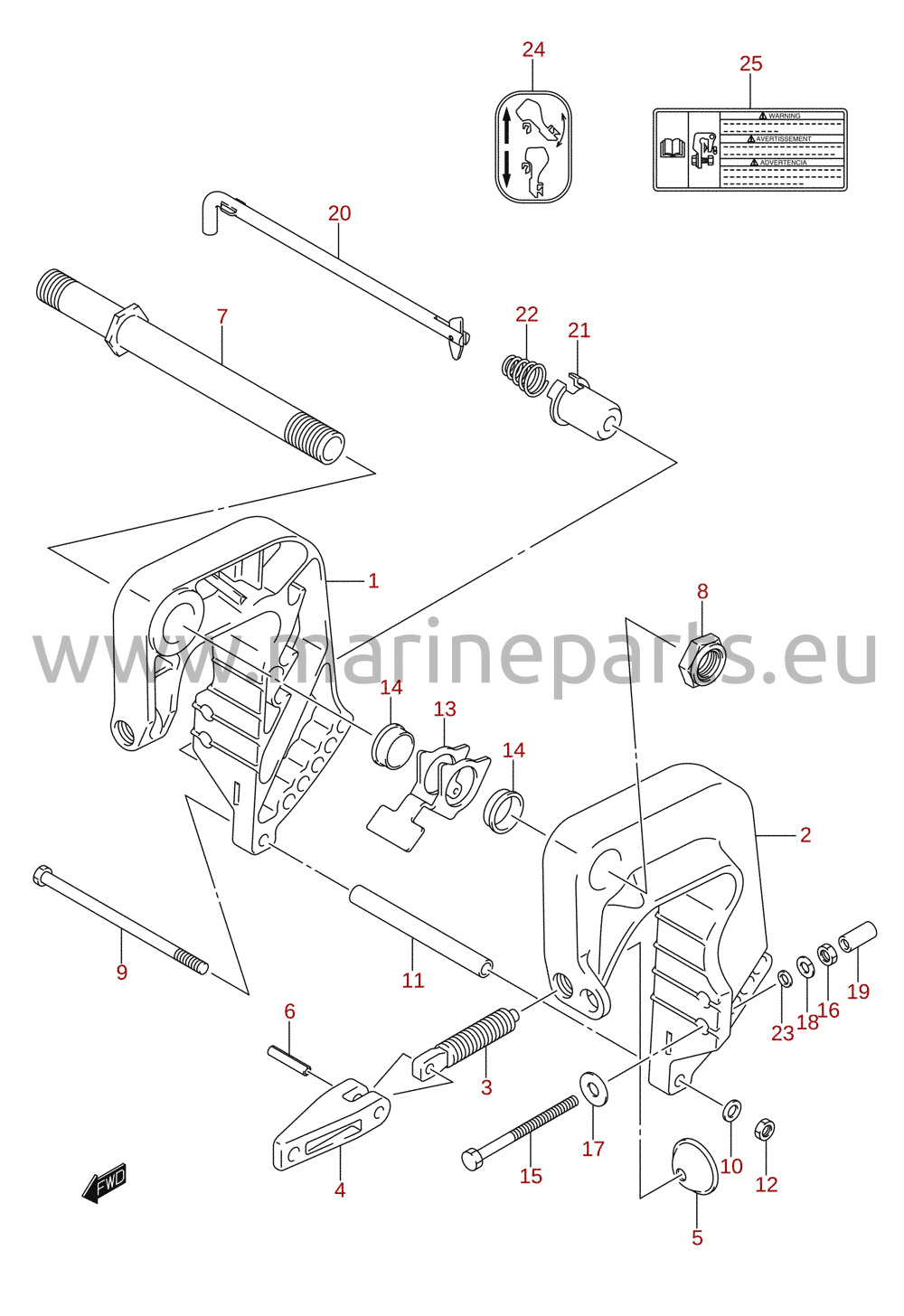 Kinnitusklamber (DF15AR, DF20AR, DF9.9BR)